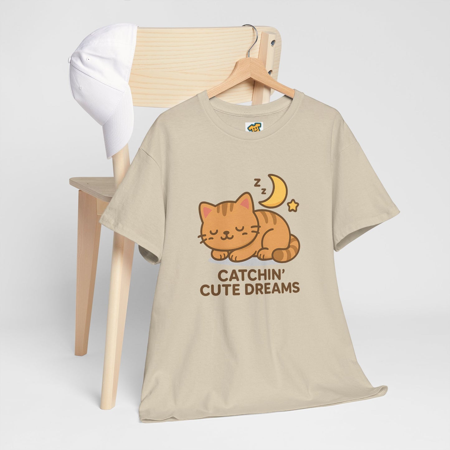 Cute Baby Cat Catchin' Dreams Tee, Cat Lover Gift, Fun T-Shirt, Animal Lover Apparel, Birthday Present, Cozy Casual Wear