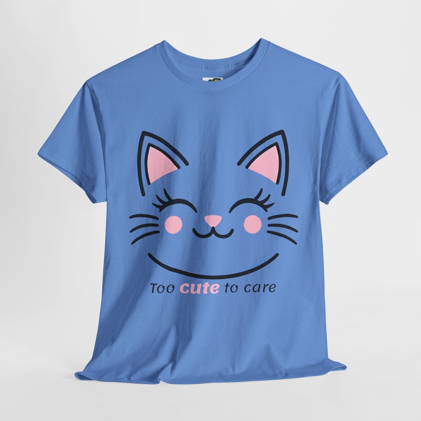 Cat Face Tee - Minimalist Kawaii Design - Too Cute to Care