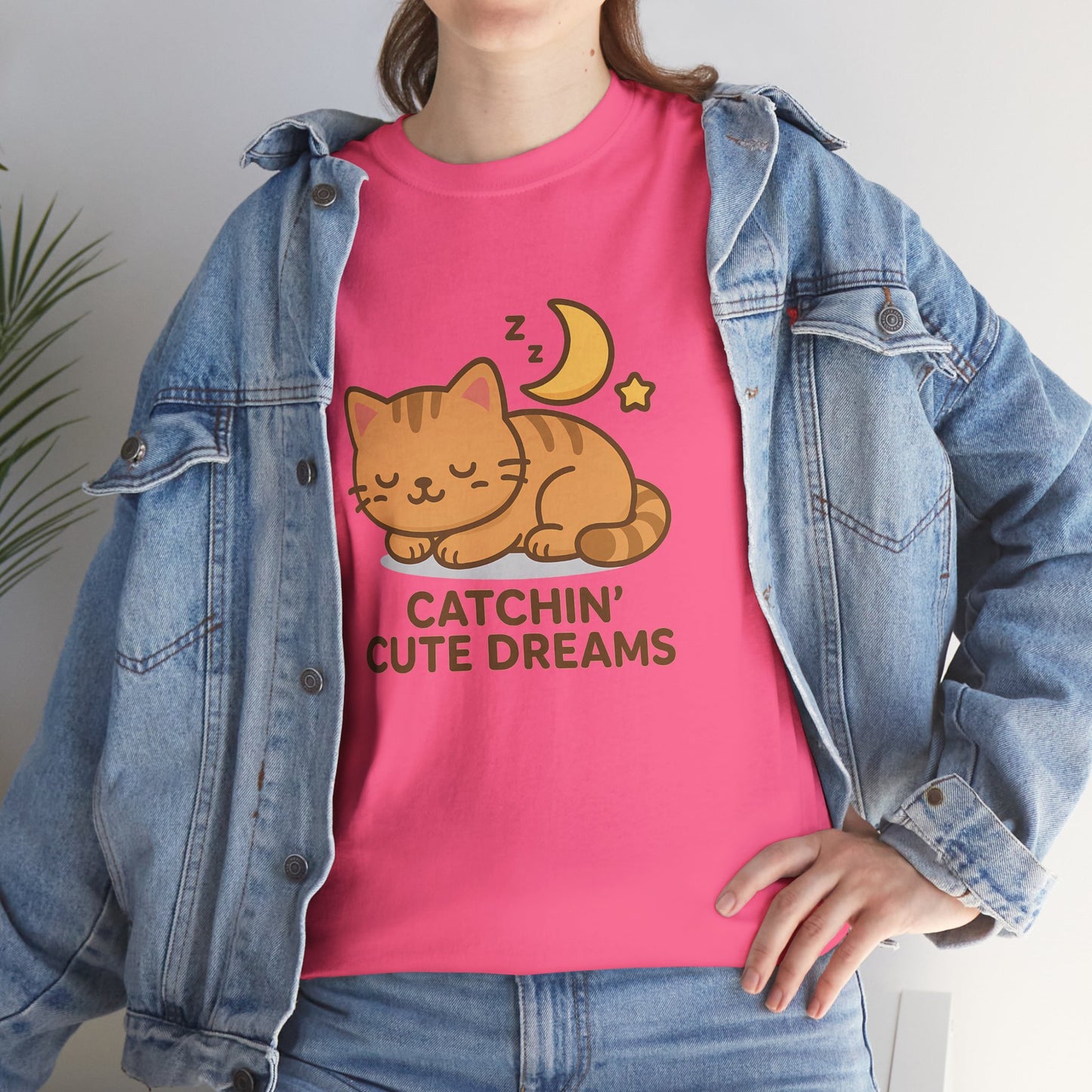 Cute Baby Cat Catchin' Dreams Tee, Cat Lover Gift, Fun T-Shirt, Animal Lover Apparel, Birthday Present, Cozy Casual Wear