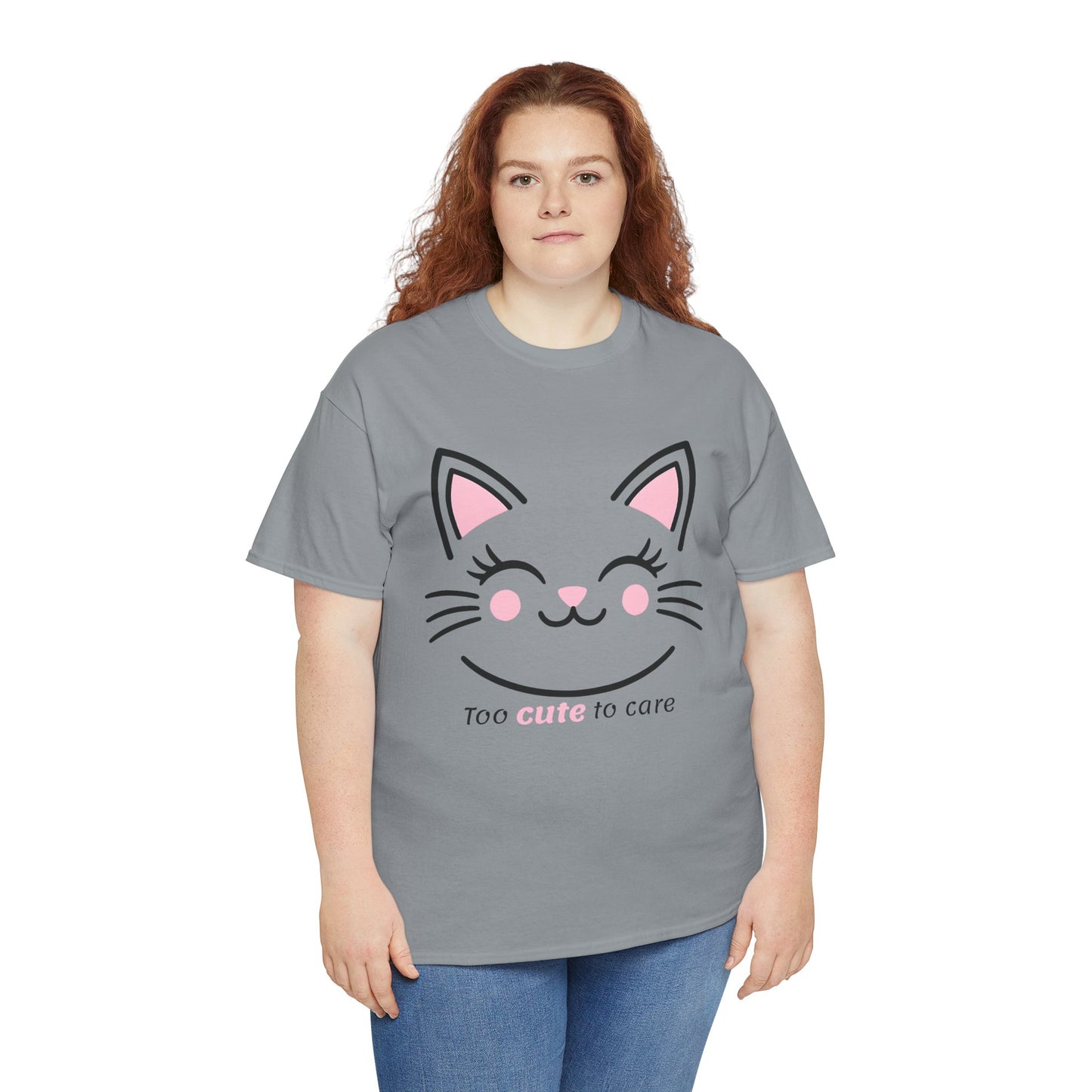 Cat Face Tee - Minimalist Kawaii Design - Too Cute to Care