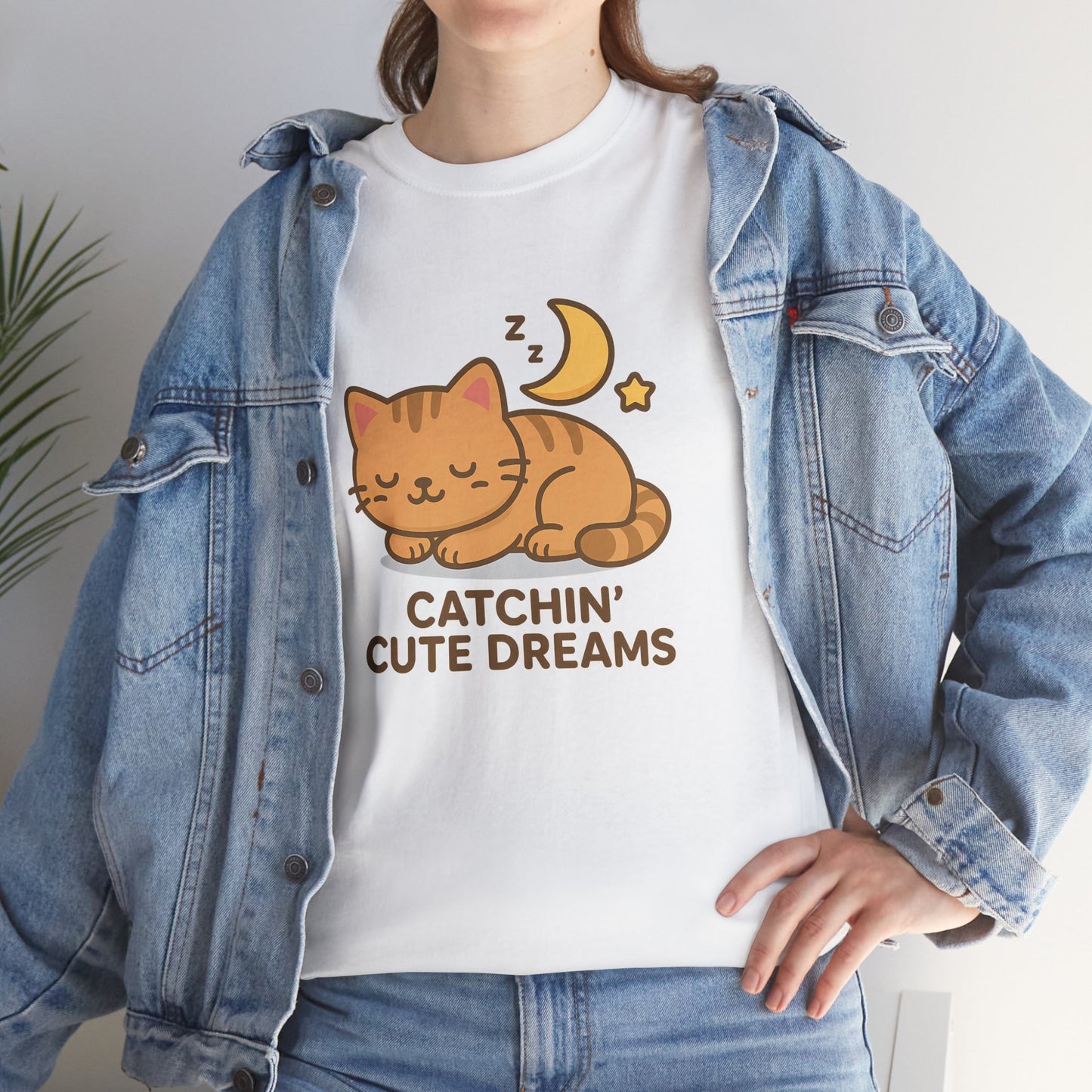 Cute Baby Cat Catchin' Dreams Tee, Cat Lover Gift, Fun T-Shirt, Animal Lover Apparel, Birthday Present, Cozy Casual Wear