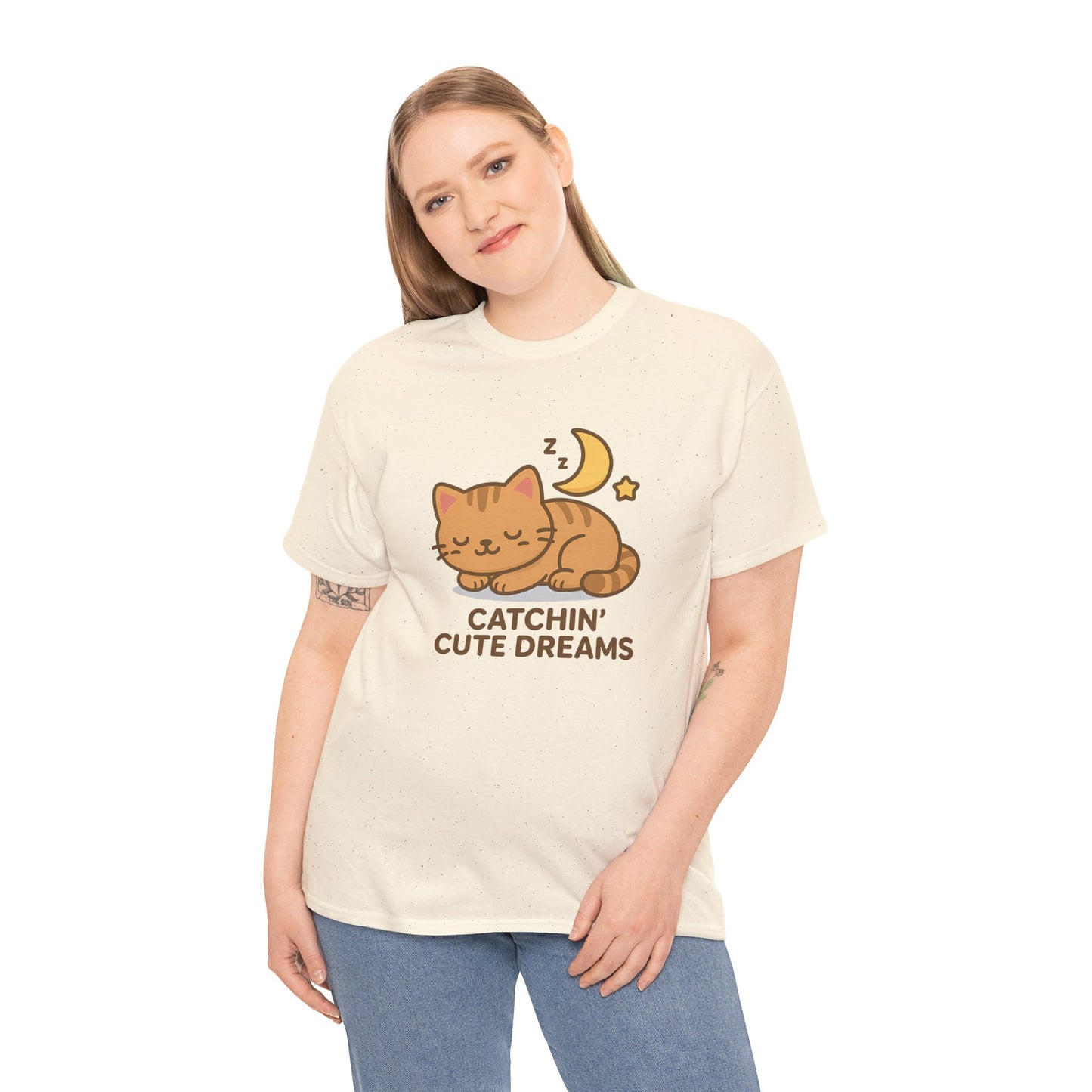 Cute Baby Cat Catchin' Dreams Tee, Cat Lover Gift, Fun T-Shirt, Animal Lover Apparel, Birthday Present, Cozy Casual Wear