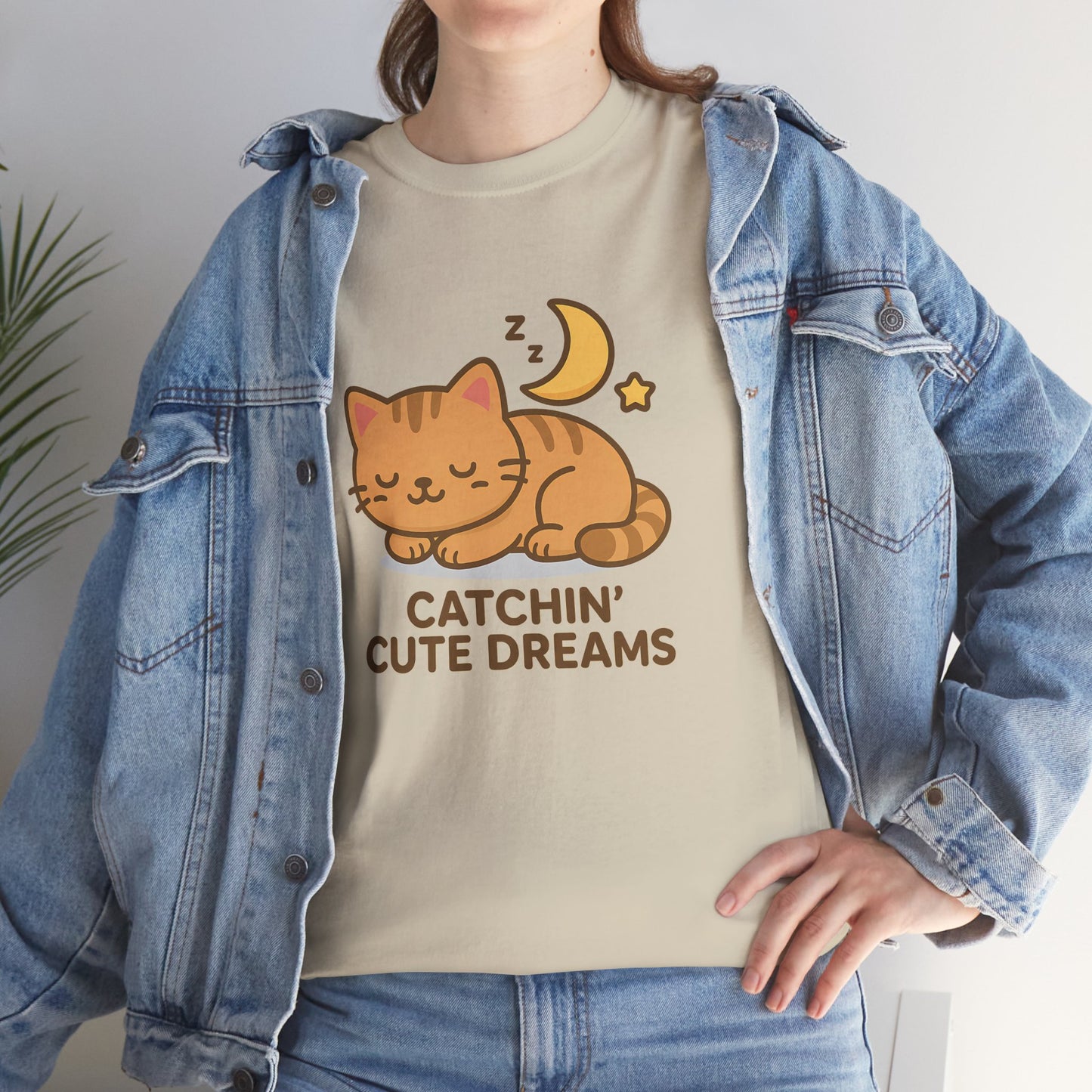 Cute Baby Cat Catchin' Dreams Tee, Cat Lover Gift, Fun T-Shirt, Animal Lover Apparel, Birthday Present, Cozy Casual Wear