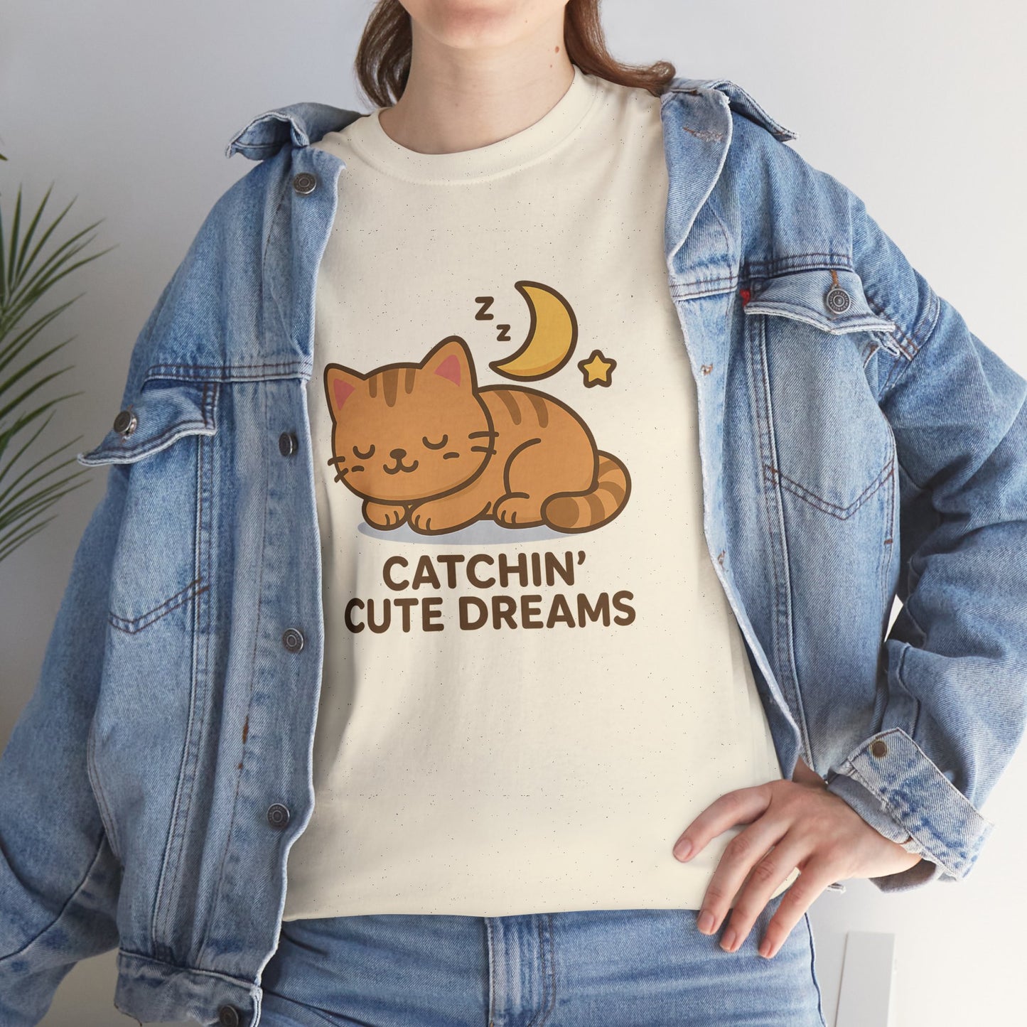 Cute Baby Cat Catchin' Dreams Tee, Cat Lover Gift, Fun T-Shirt, Animal Lover Apparel, Birthday Present, Cozy Casual Wear