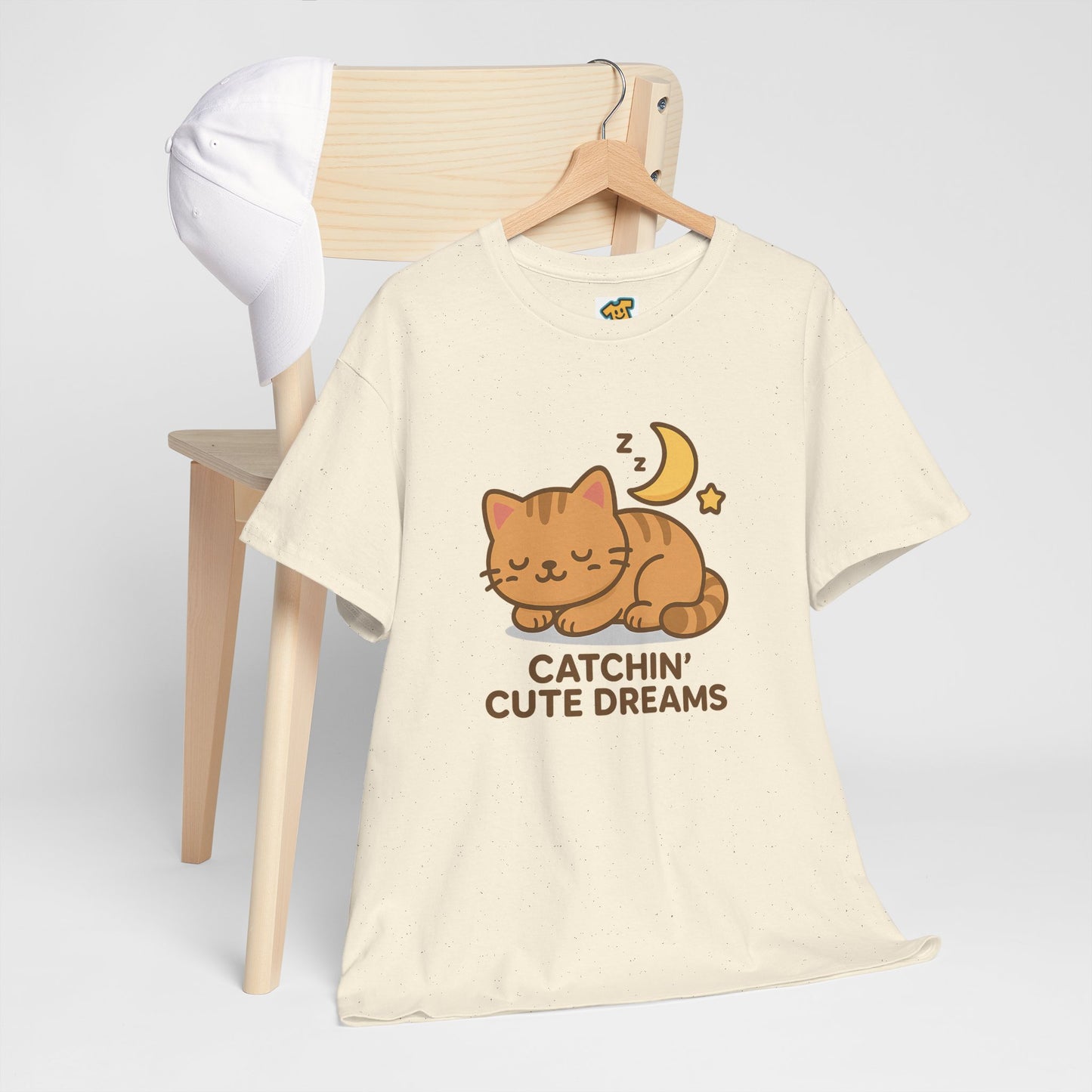 Cute Baby Cat Catchin' Dreams Tee, Cat Lover Gift, Fun T-Shirt, Animal Lover Apparel, Birthday Present, Cozy Casual Wear