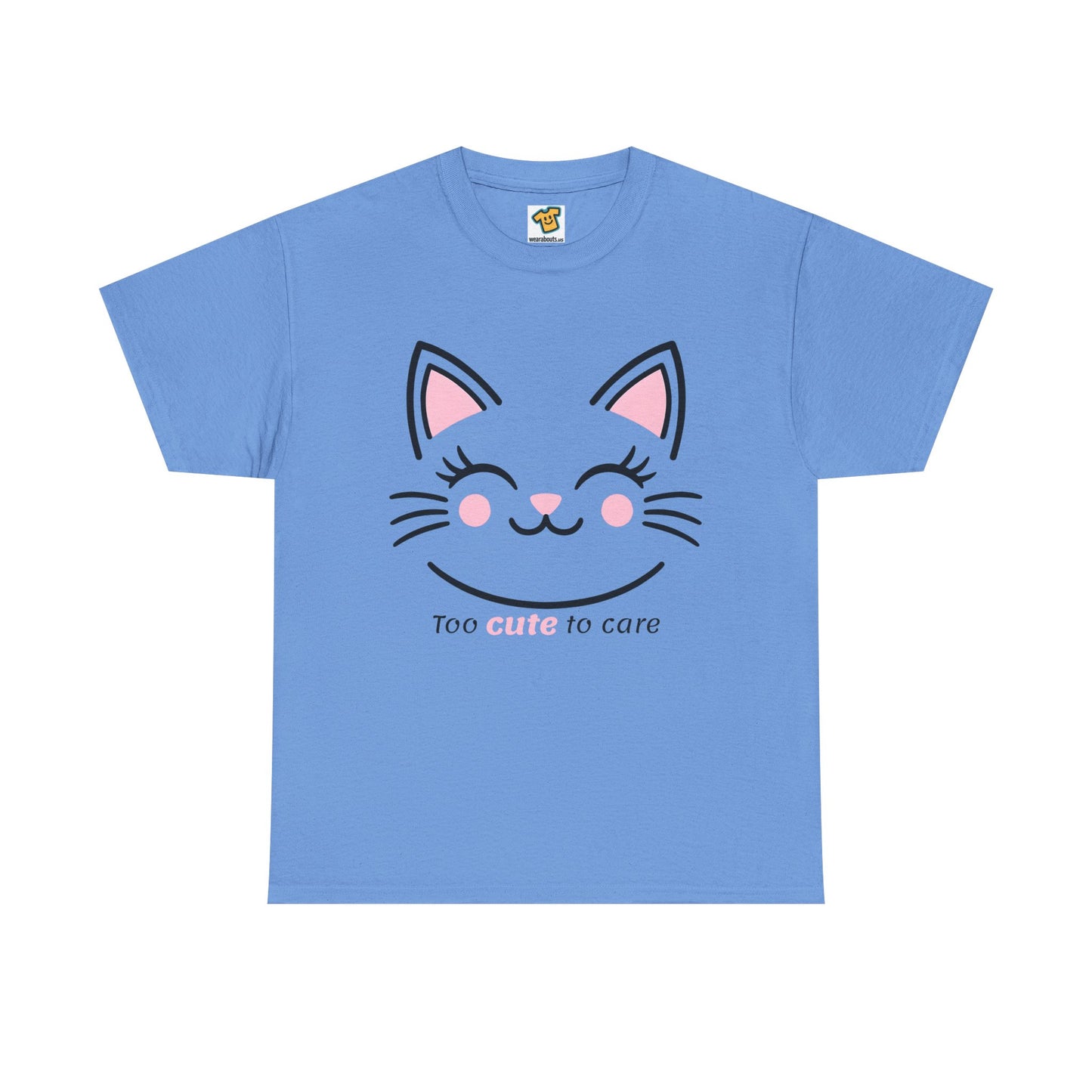 Cat Face Tee - Minimalist Kawaii Design - Too Cute to Care