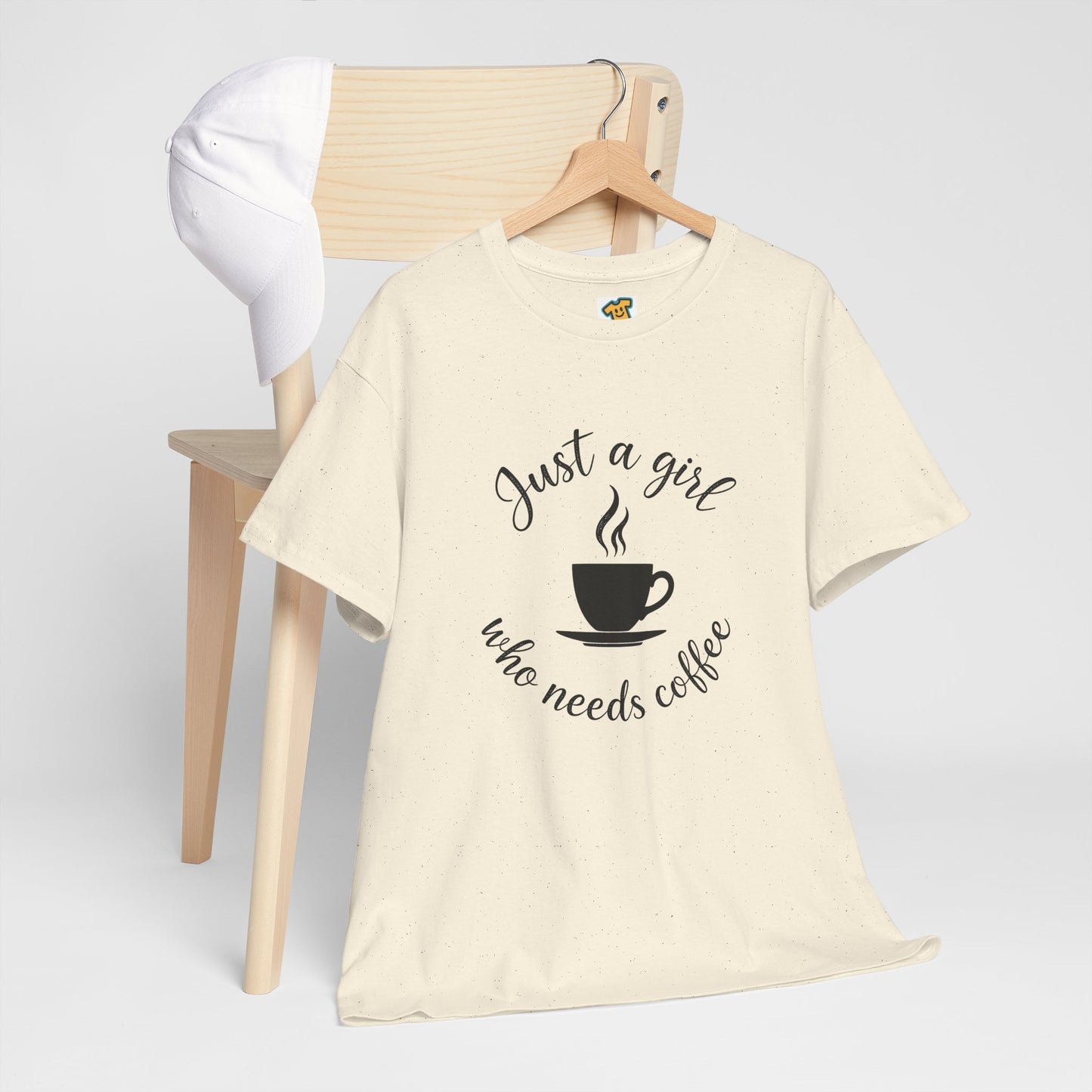 Coffee Lover Tee 'Just a girl who needs coffee' Heavy Cotton Tee