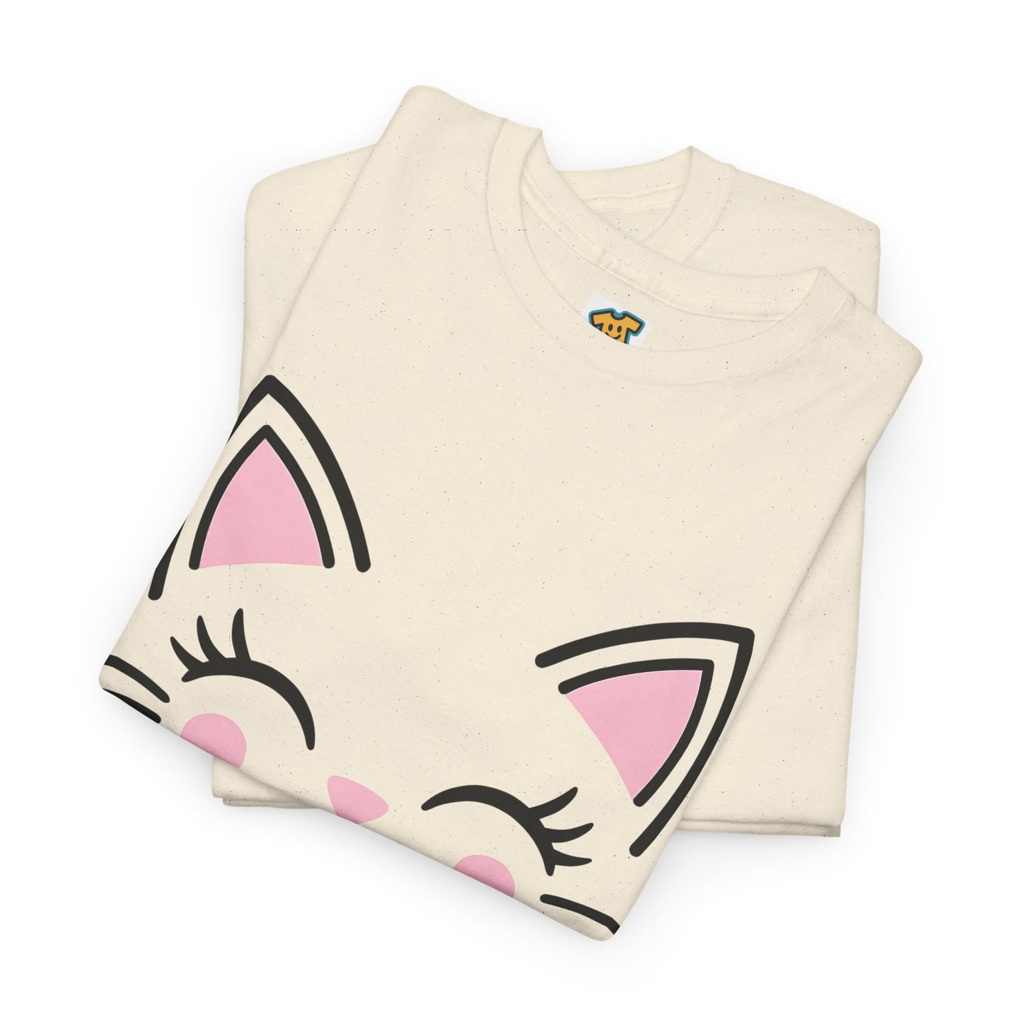 Cat Face Tee - Minimalist Kawaii Design - Too Cute to Care