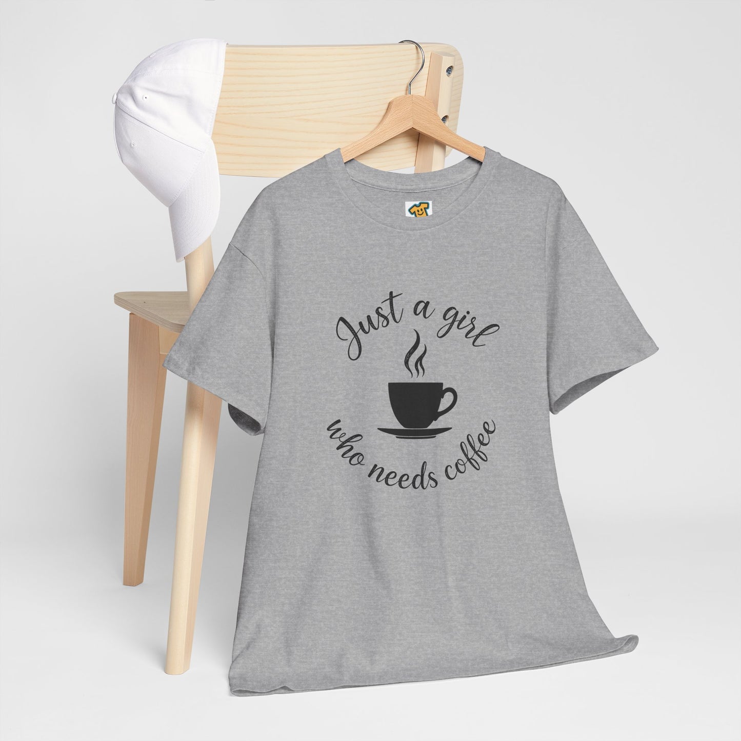 Coffee Lover Tee 'Just a girl who needs coffee' Heavy Cotton Tee