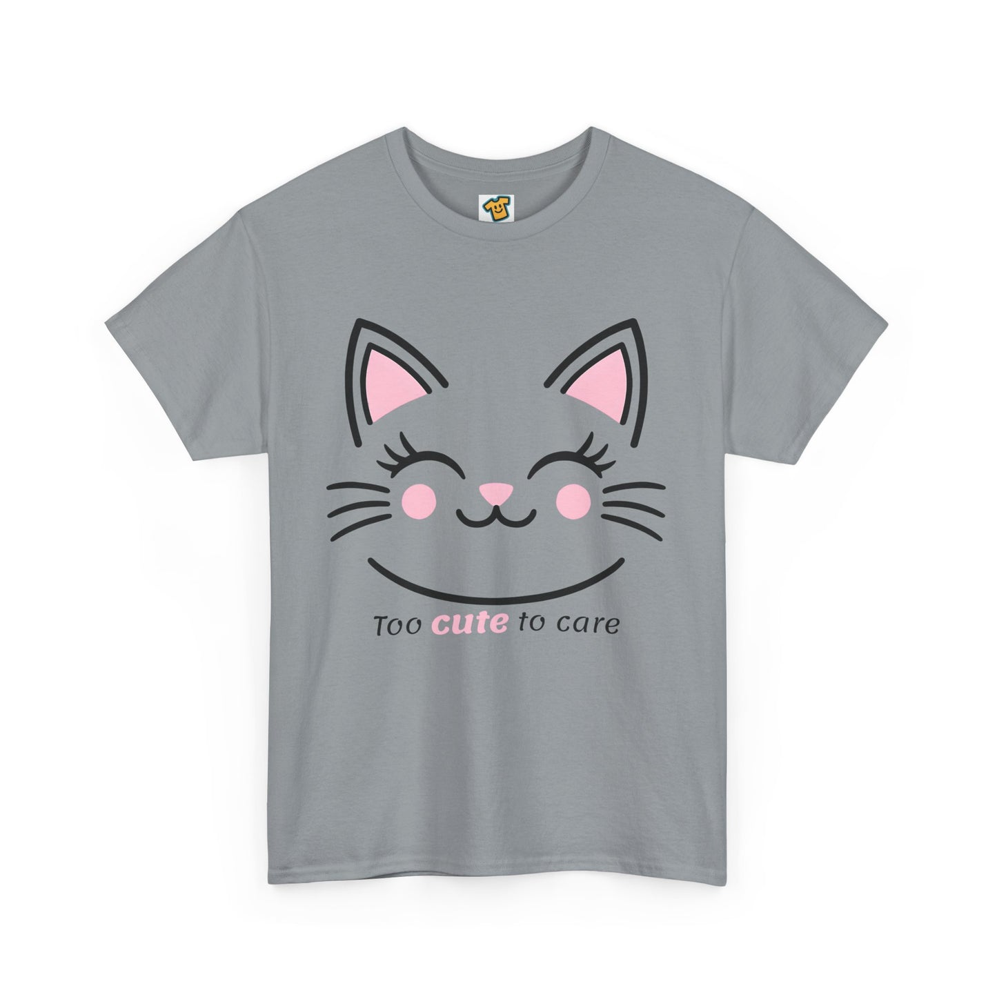 Cat Face Tee - Minimalist Kawaii Design - Too Cute to Care