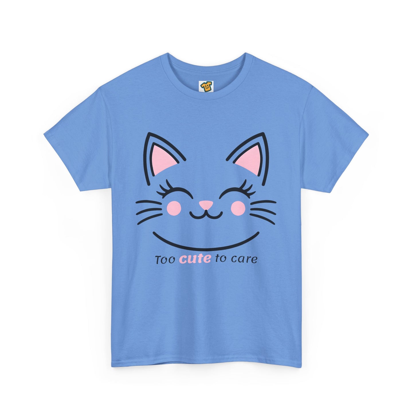 Cat Face Tee - Minimalist Kawaii Design - Too Cute to Care