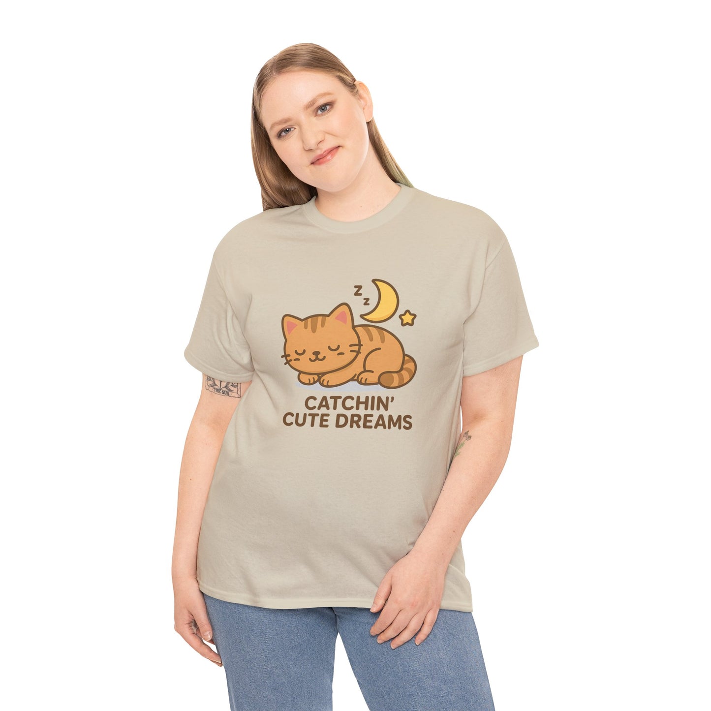 Cute Baby Cat Catchin' Dreams Tee, Cat Lover Gift, Fun T-Shirt, Animal Lover Apparel, Birthday Present, Cozy Casual Wear