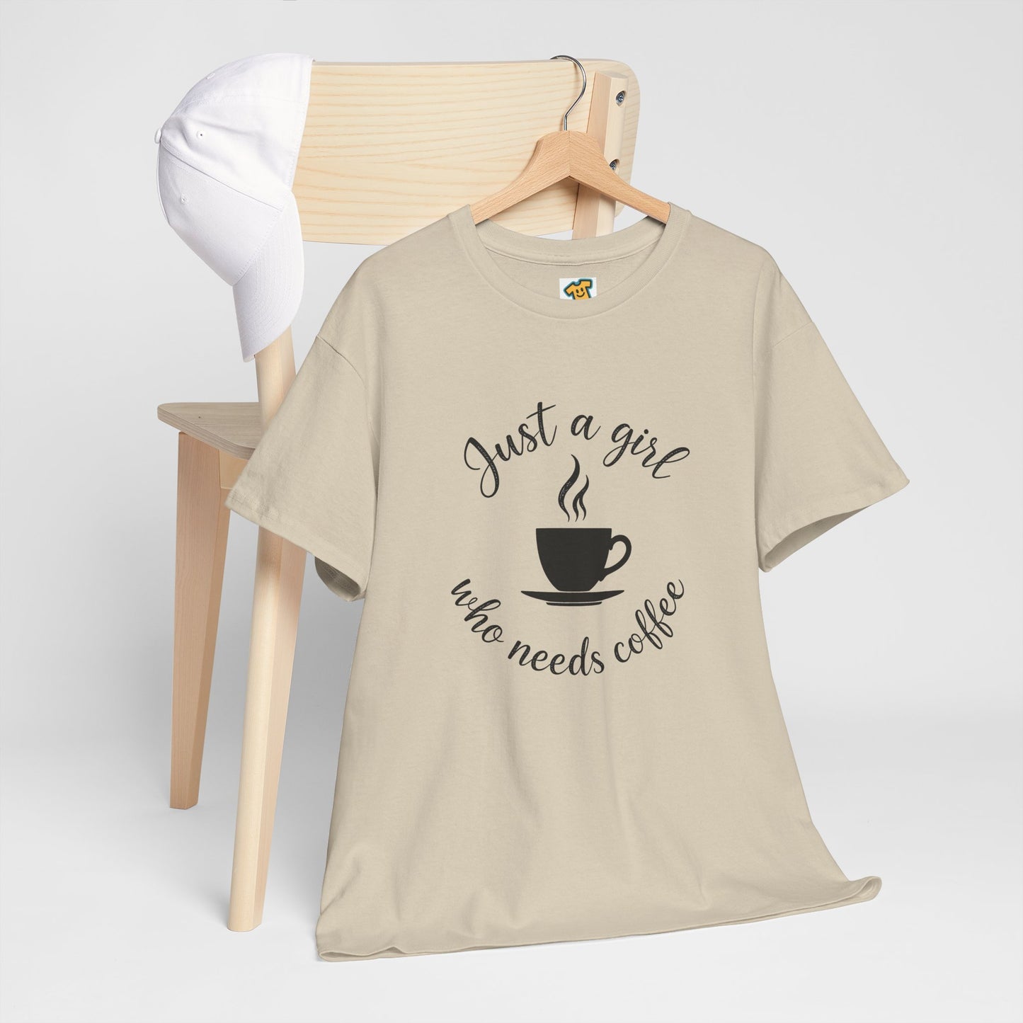 Coffee Lover Tee 'Just a girl who needs coffee' Heavy Cotton Tee