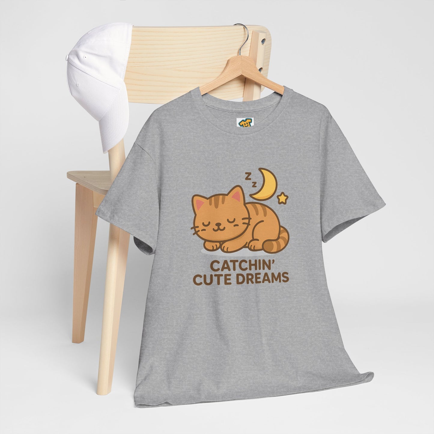 Cute Baby Cat Catchin' Dreams Tee, Cat Lover Gift, Fun T-Shirt, Animal Lover Apparel, Birthday Present, Cozy Casual Wear
