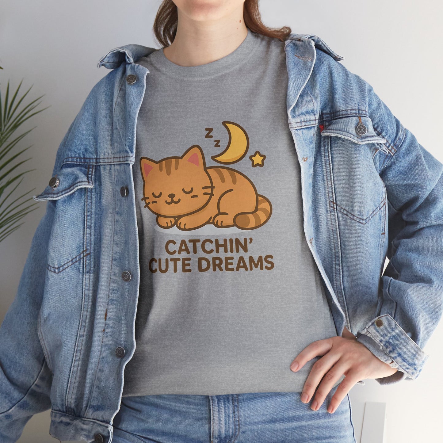 Cute Baby Cat Catchin' Dreams Tee, Cat Lover Gift, Fun T-Shirt, Animal Lover Apparel, Birthday Present, Cozy Casual Wear