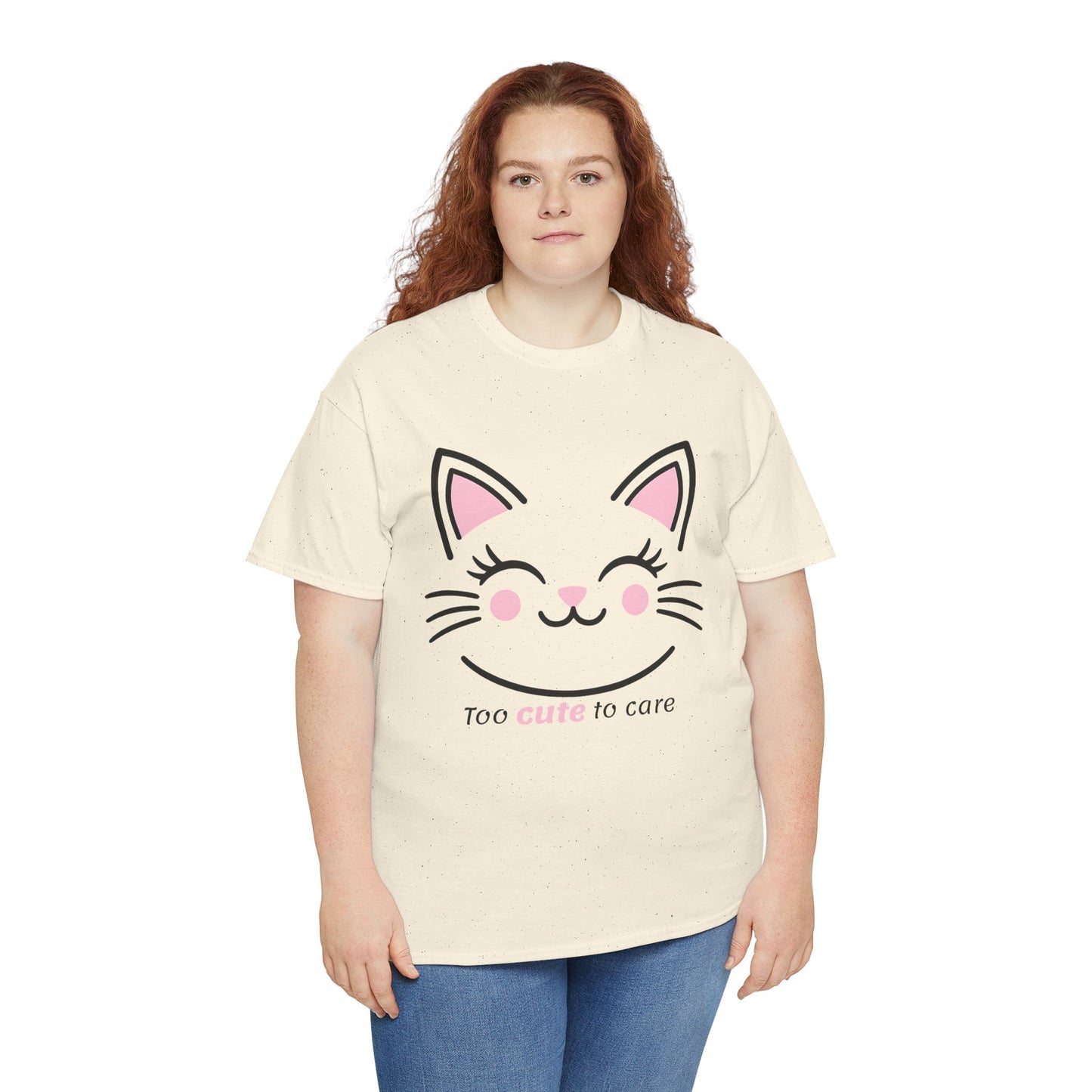 Cat Face Tee - Minimalist Kawaii Design - Too Cute to Care