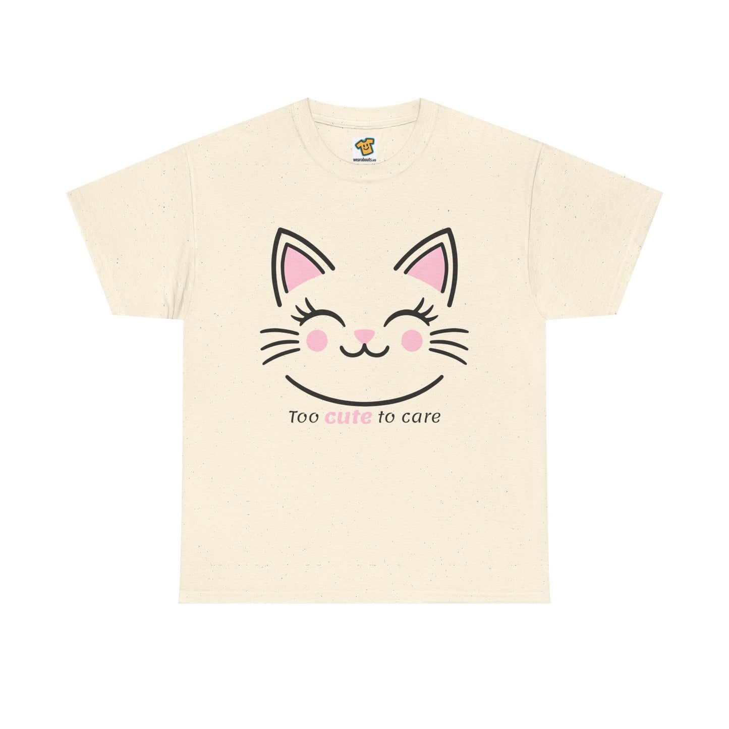 Cat Face Tee - Minimalist Kawaii Design - Too Cute to Care