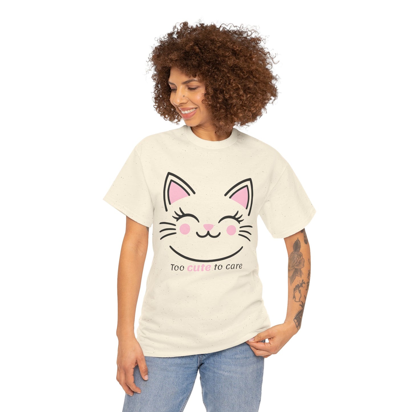Cat Face Tee - Minimalist Kawaii Design - Too Cute to Care