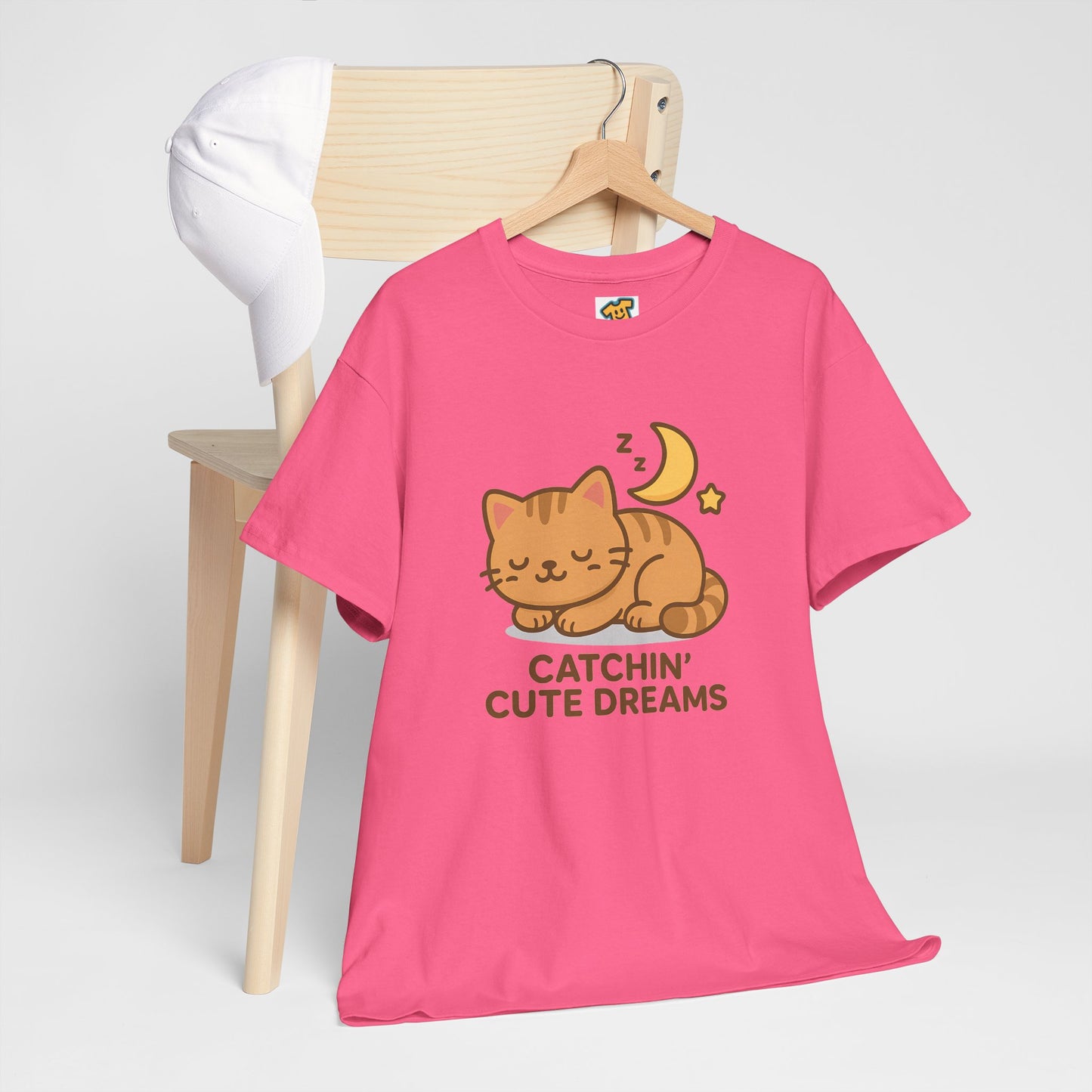 Cute Baby Cat Catchin' Dreams Tee, Cat Lover Gift, Fun T-Shirt, Animal Lover Apparel, Birthday Present, Cozy Casual Wear
