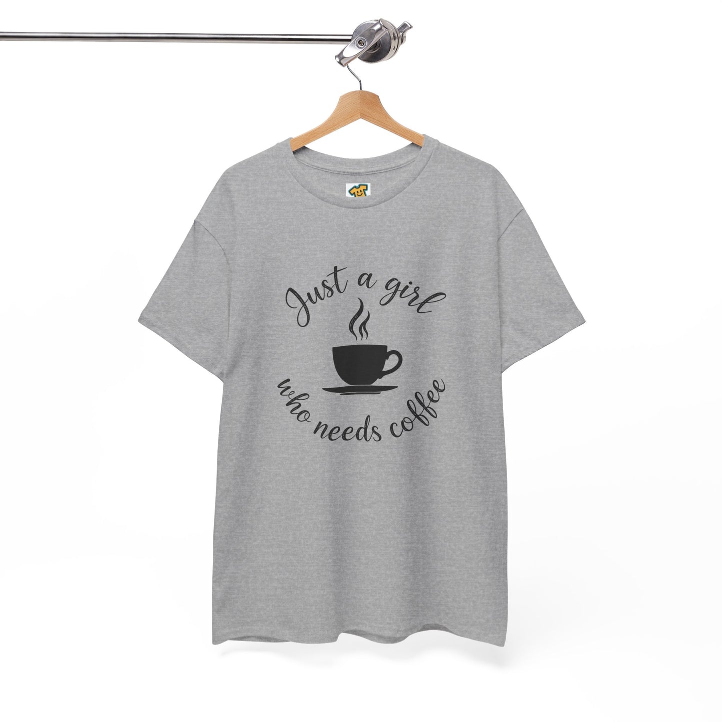 Coffee Lover Tee 'Just a girl who needs coffee' Heavy Cotton Tee