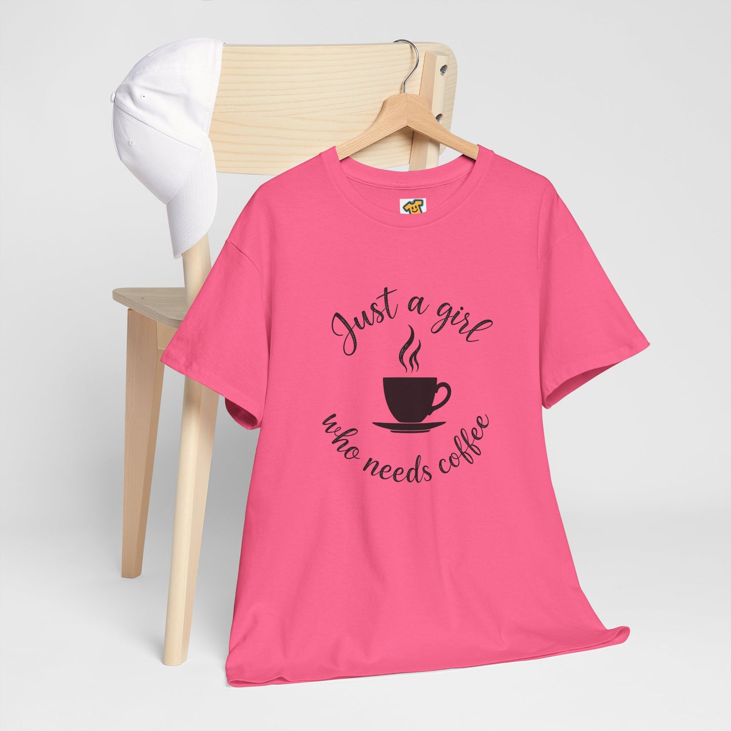Coffee Lover Tee 'Just a girl who needs coffee' Heavy Cotton Tee