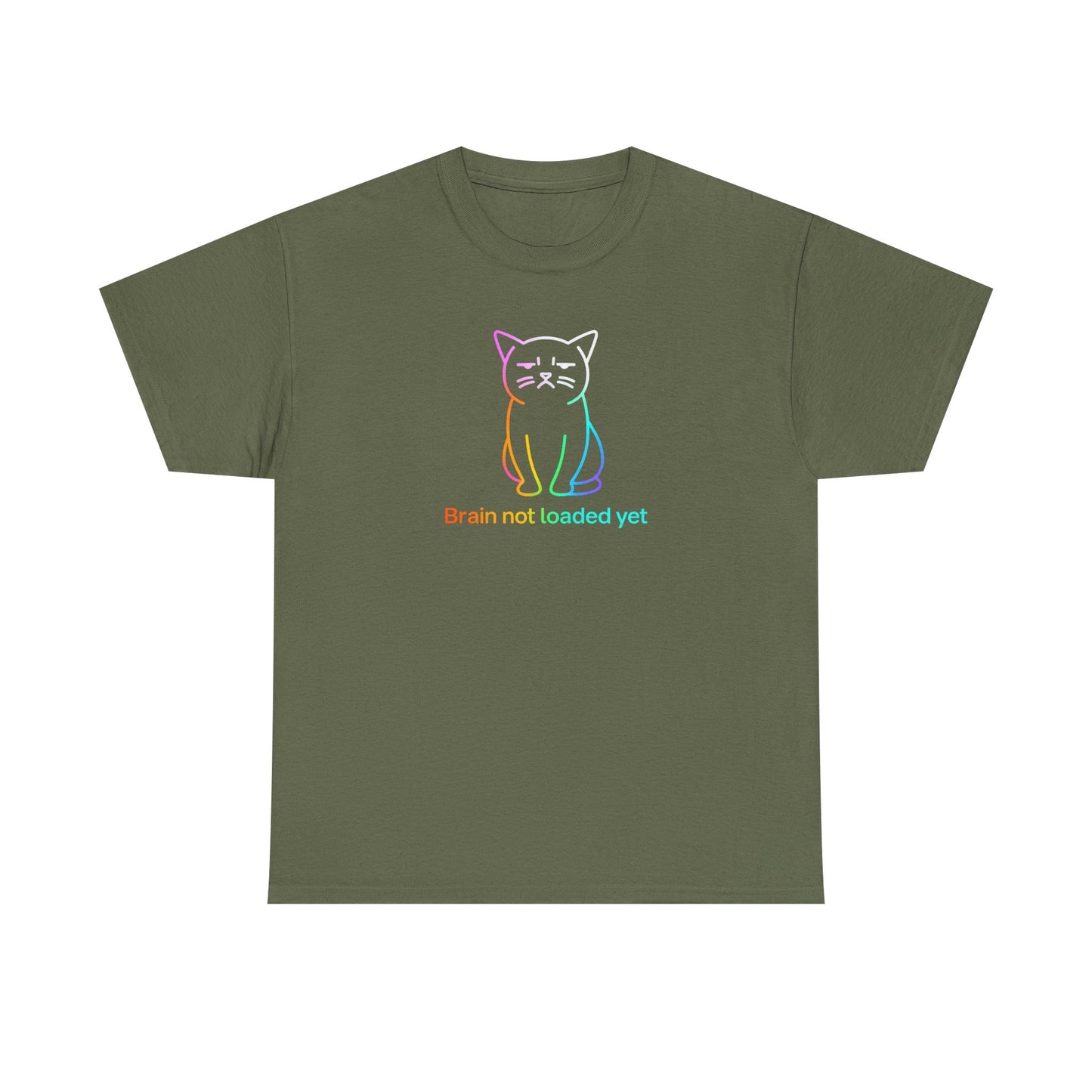 Rainbow Cat: Brain Not Loaded T-Shirt