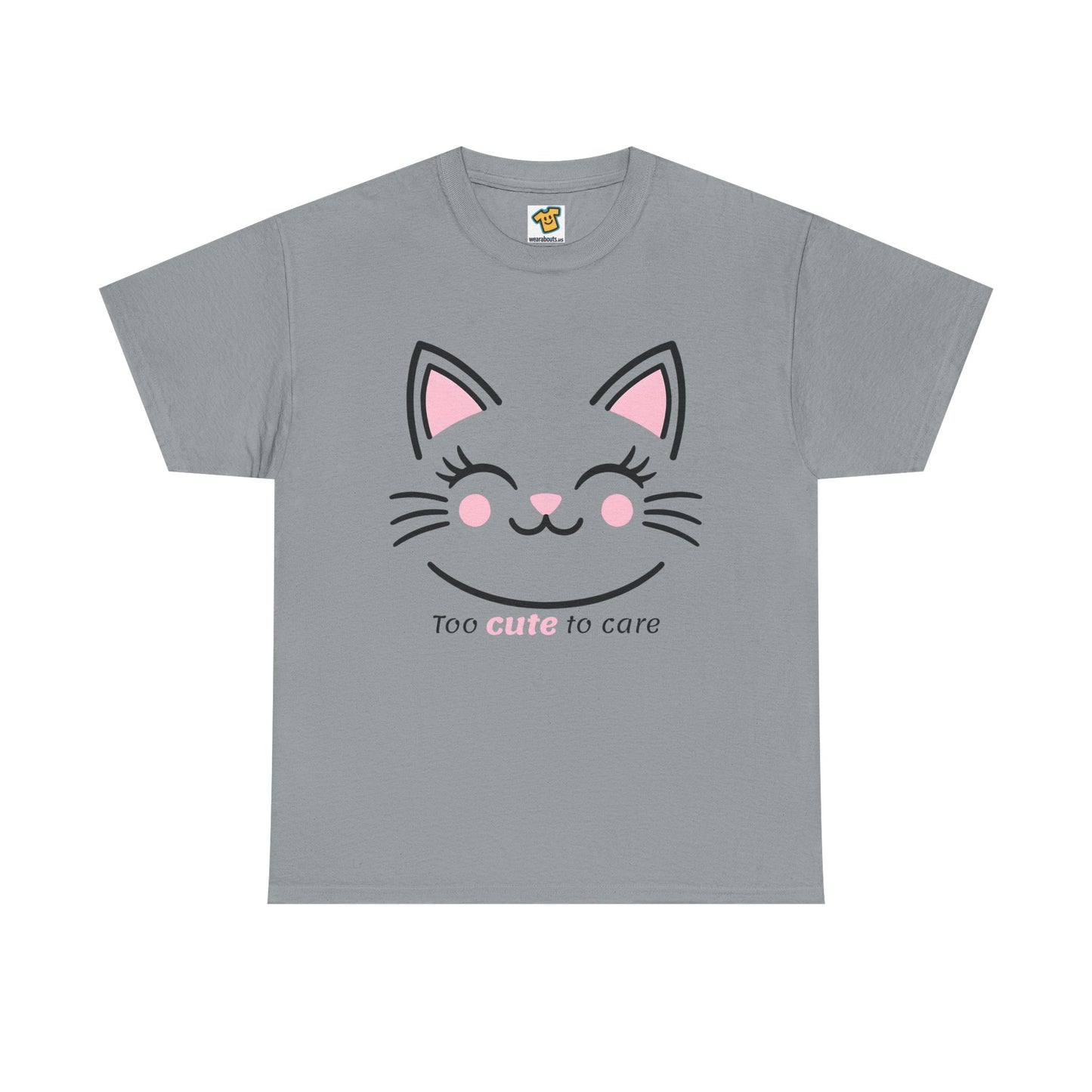 Cat Face Tee - Minimalist Kawaii Design - Too Cute to Care