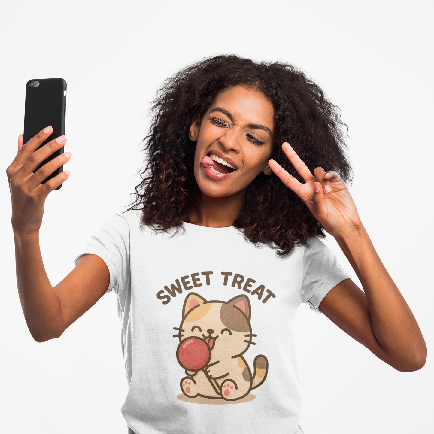 Cute Cat Sweet Treat Tee, Cat Lover Gift, Fun T-Shirt, Animal Lover Apparel, Birthday Present, Cozy Casual Wear