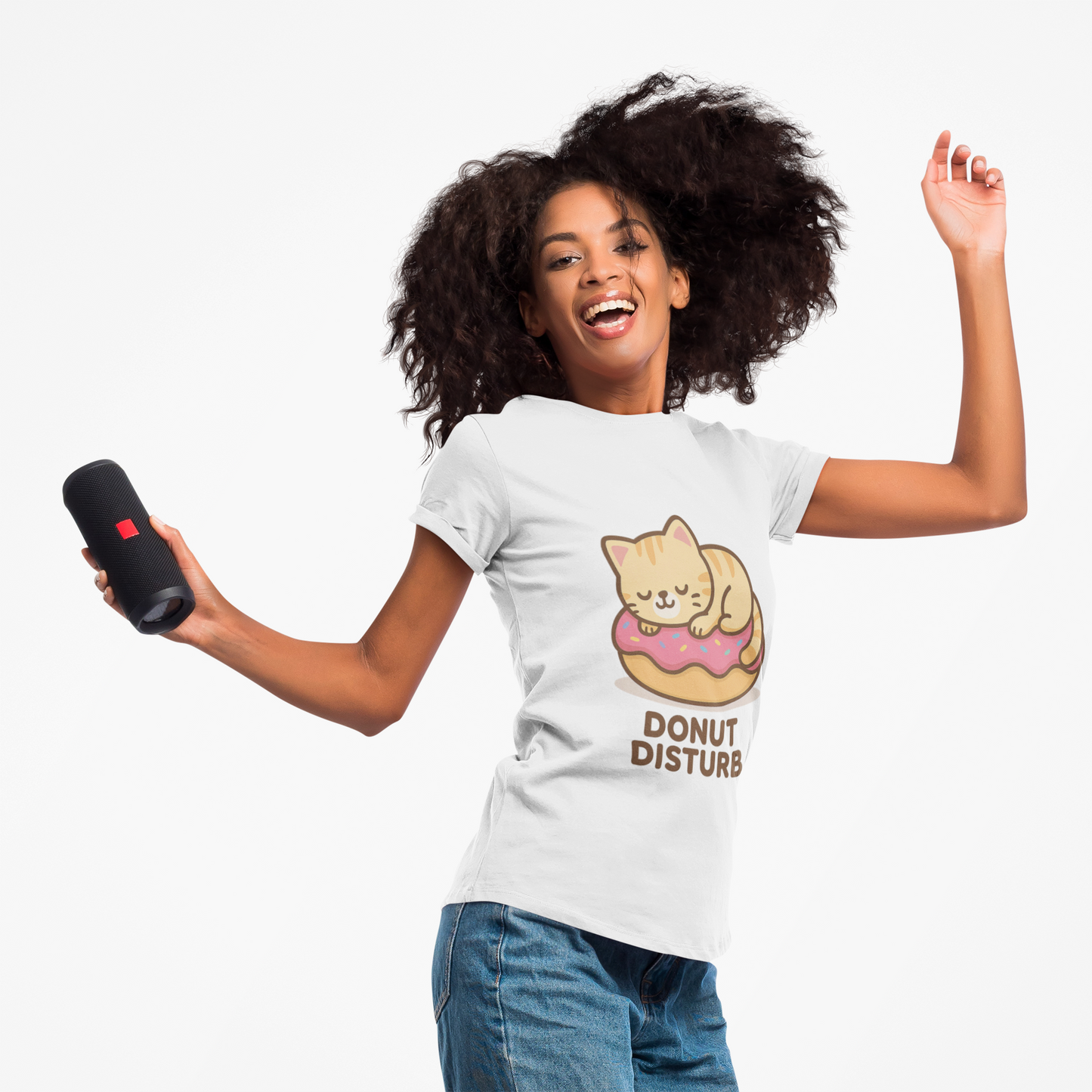 Cute Cat Donut Disturb Tee, Cat Lover Gift, Fun T-Shirt, Animal Lover Apparel, Birthday Present, Cozy Casual Wear