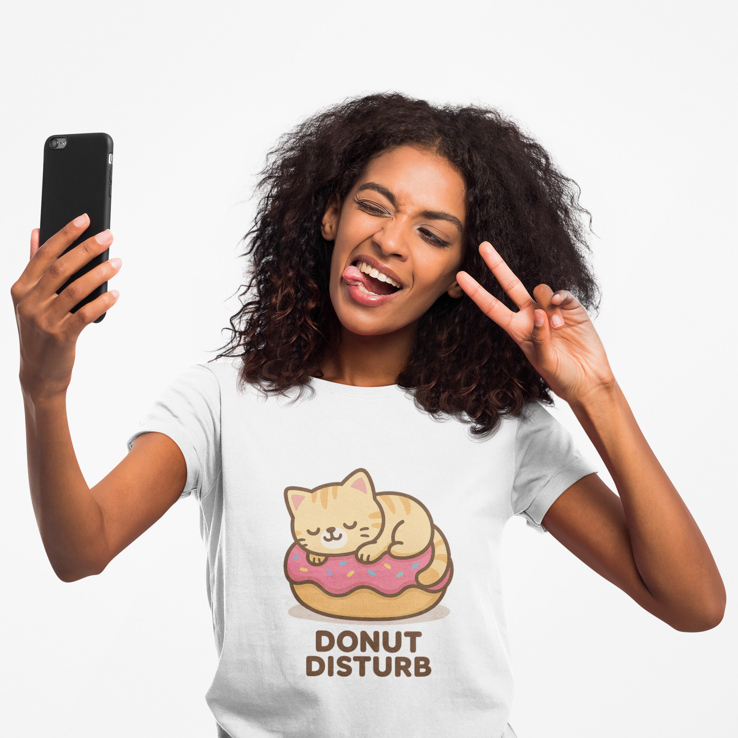 Cute Cat Donut Disturb Tee, Cat Lover Gift, Fun T-Shirt, Animal Lover Apparel, Birthday Present, Cozy Casual Wear