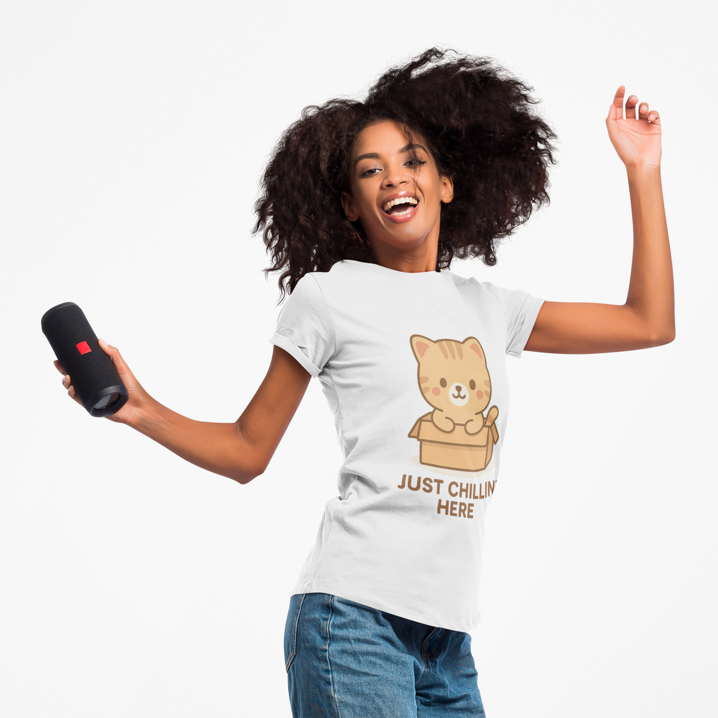 Cute Cat Just Chillin' Tee, Cat Lover Gift, Fun T-Shirt, Animal Lover Apparel, Birthday Present, Cozy Casual Wear