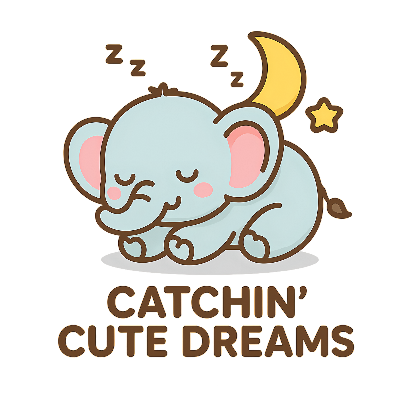 Cute Baby Elephant Catchin' Dreams Tee, Animal Lover Gift, Fun T-Shirt, Elephant Shirt, Birthday Present, Cozy Casual Wear