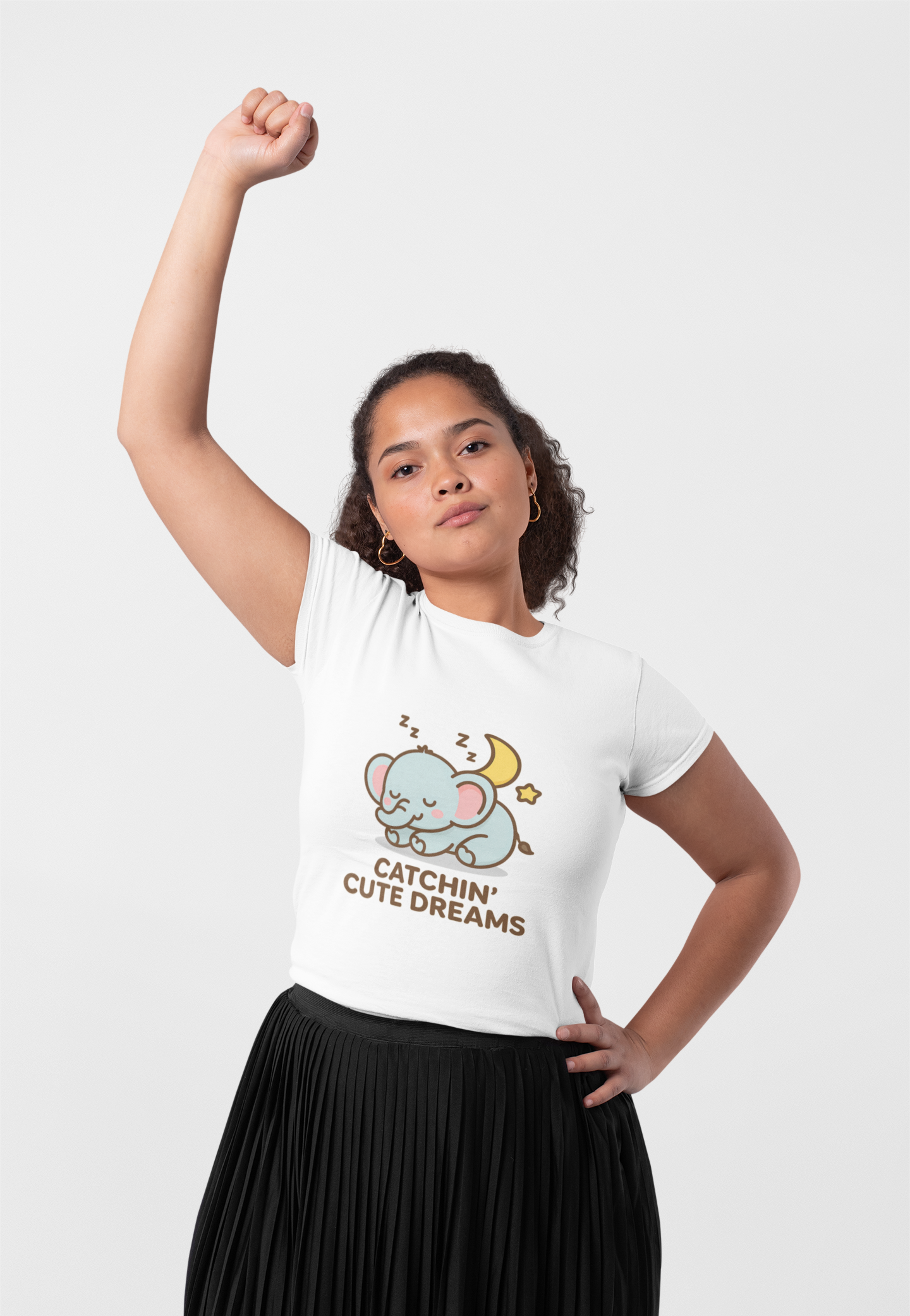 Cute Baby Elephant Catchin' Dreams Tee, Animal Lover Gift, Fun T-Shirt, Elephant Shirt, Birthday Present, Cozy Casual Wear