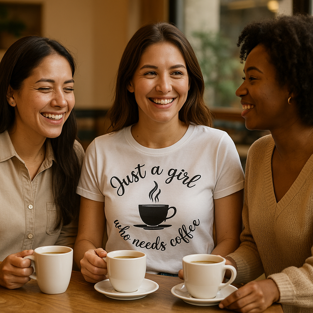 Coffee Lover Tee 'Just a girl who needs coffee' Heavy Cotton Tee