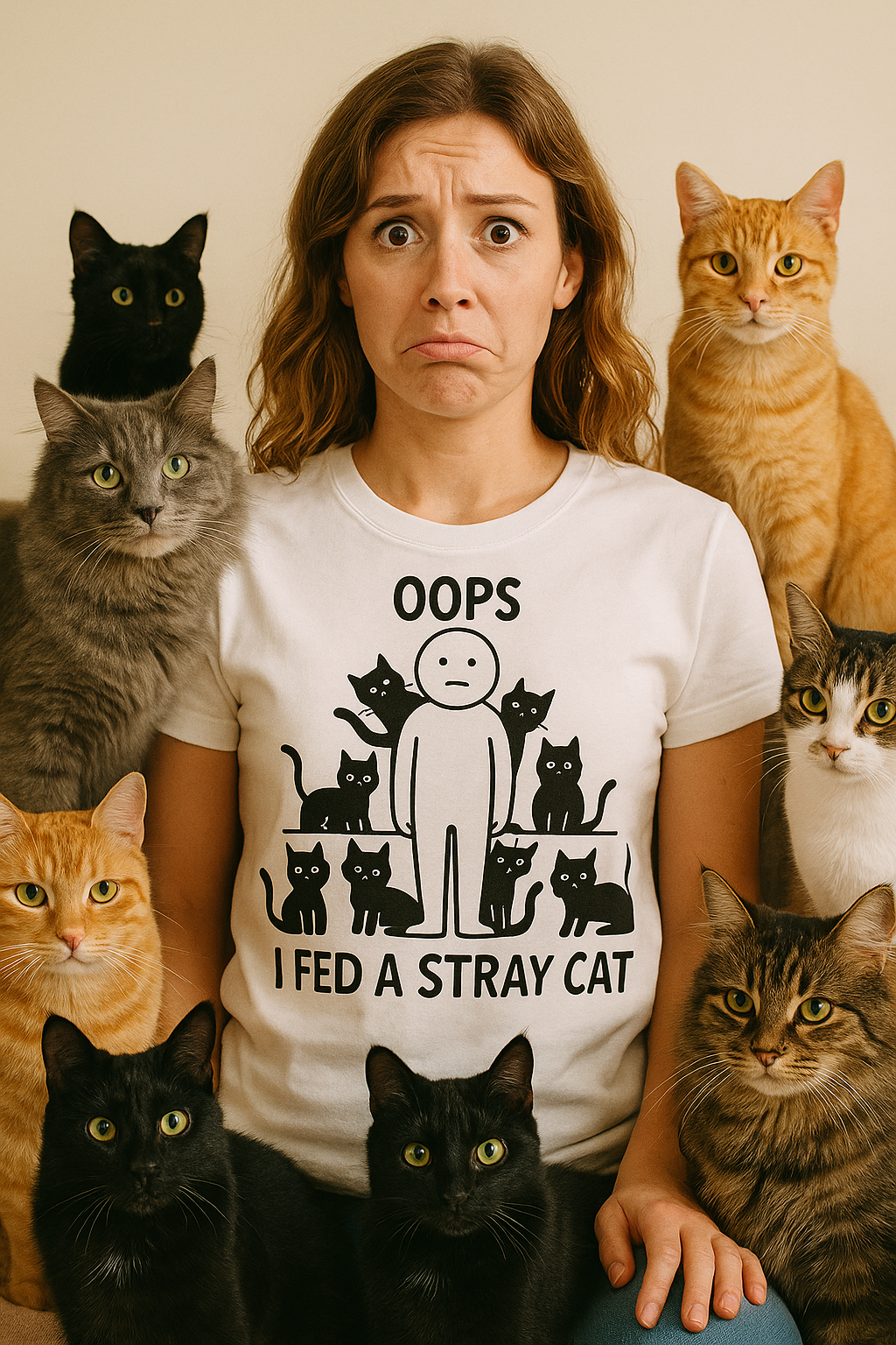 Funny Stray Cats Oops Unisex Tee
