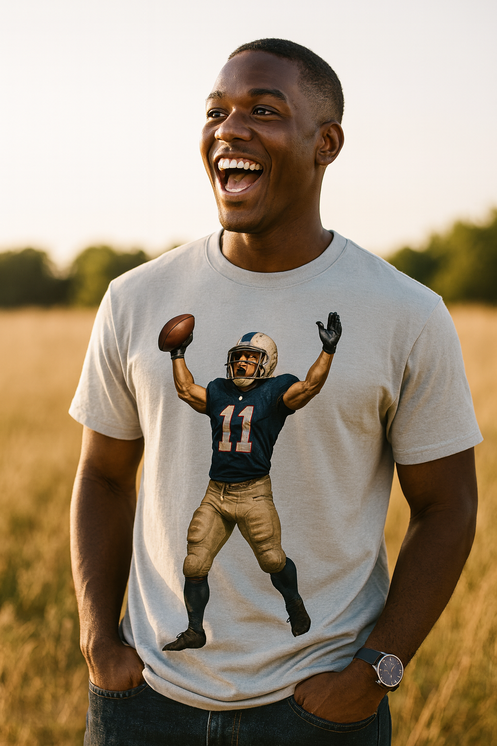 Touchdown Triumph: Football Celebration T-Shirt