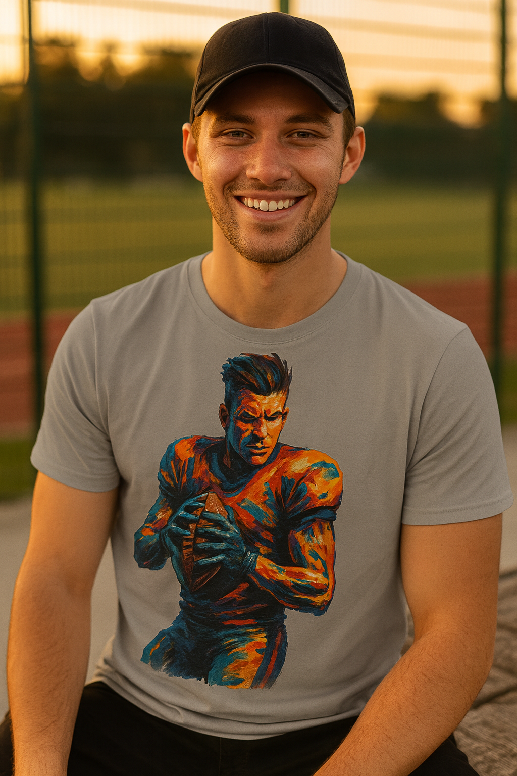 Vibrant Football Warrior T-Shirt