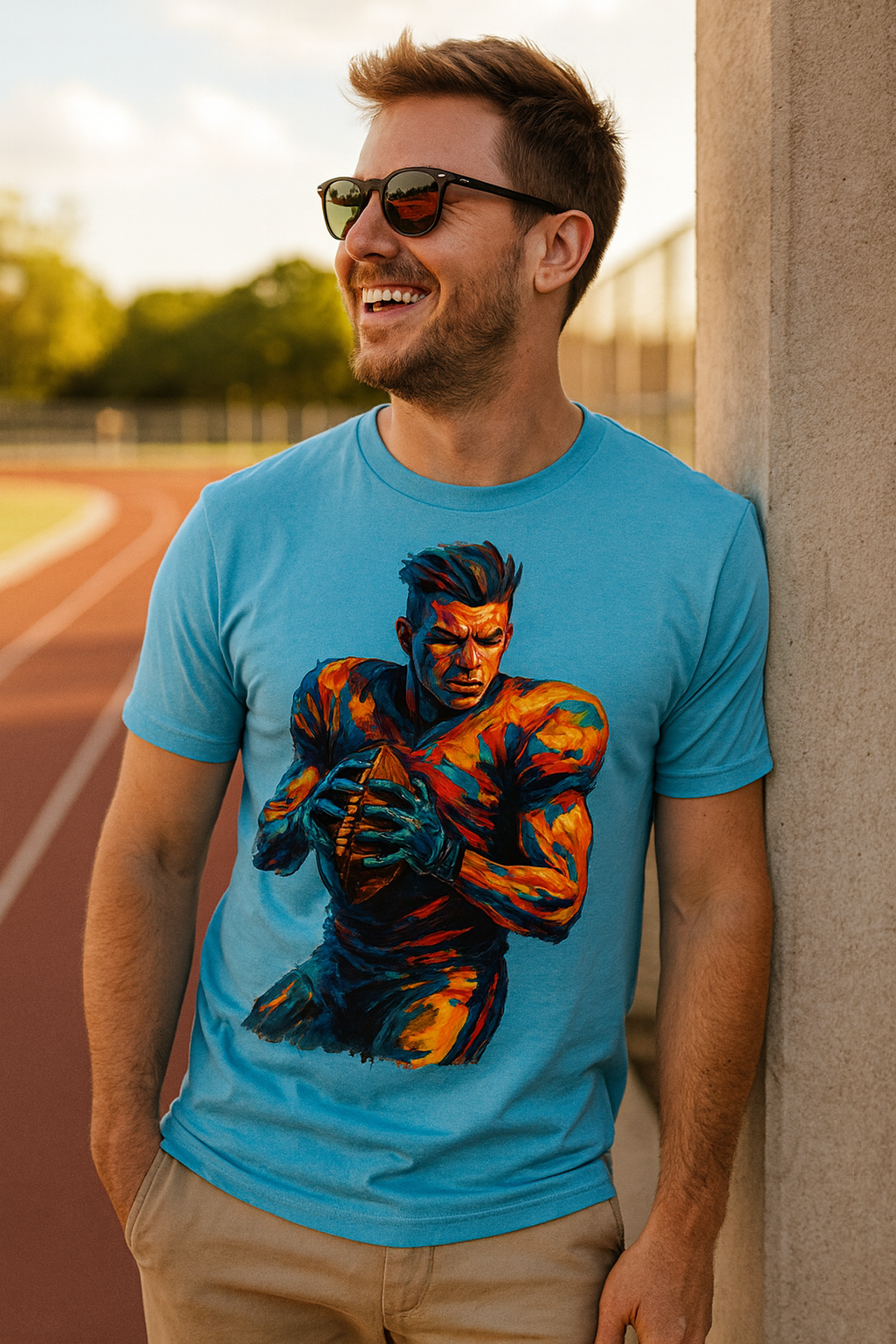Vibrant Football Warrior T-Shirt