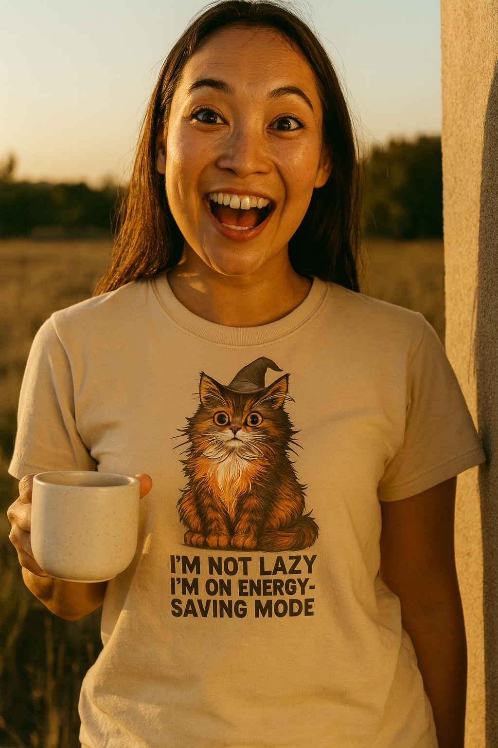 Chill Cat Energy-Saving Mode T-Shirt