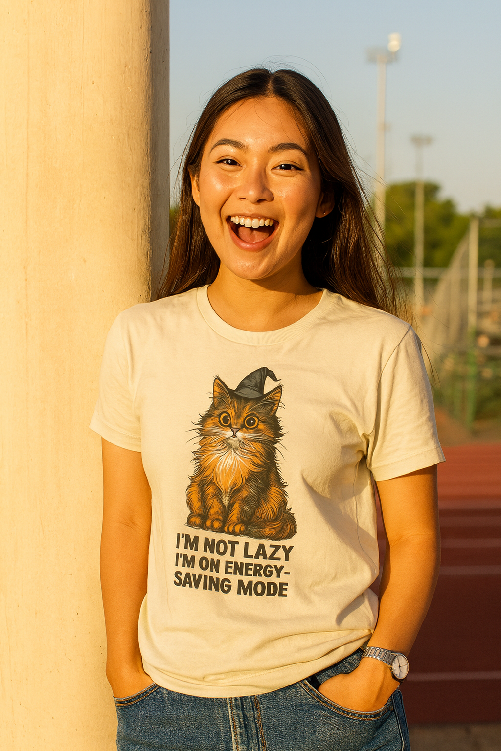 Chill Cat Energy-Saving Mode T-Shirt
