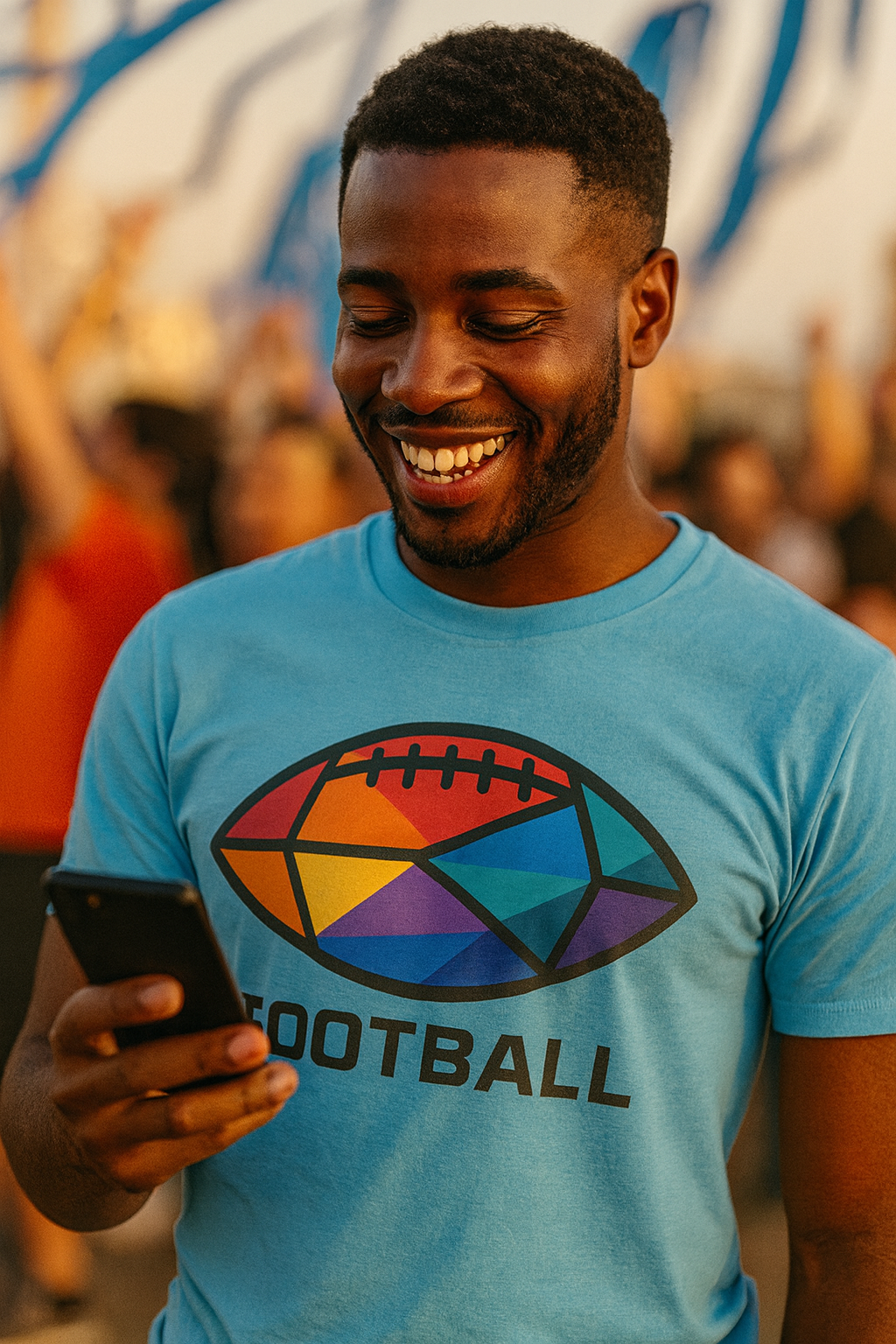 Vibrant Geometric Football T-Shirt
