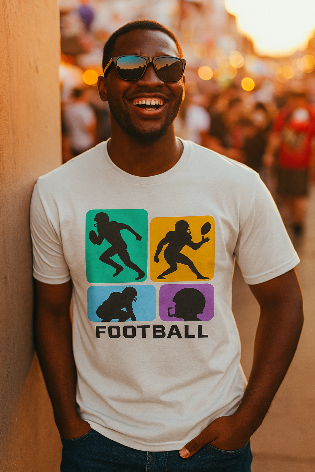 Vibrant Football Action T-Shirt