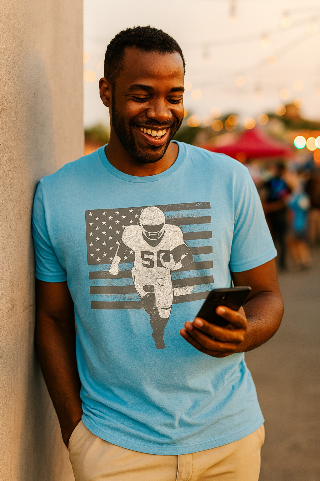 Patriotic Football Warrior Tee