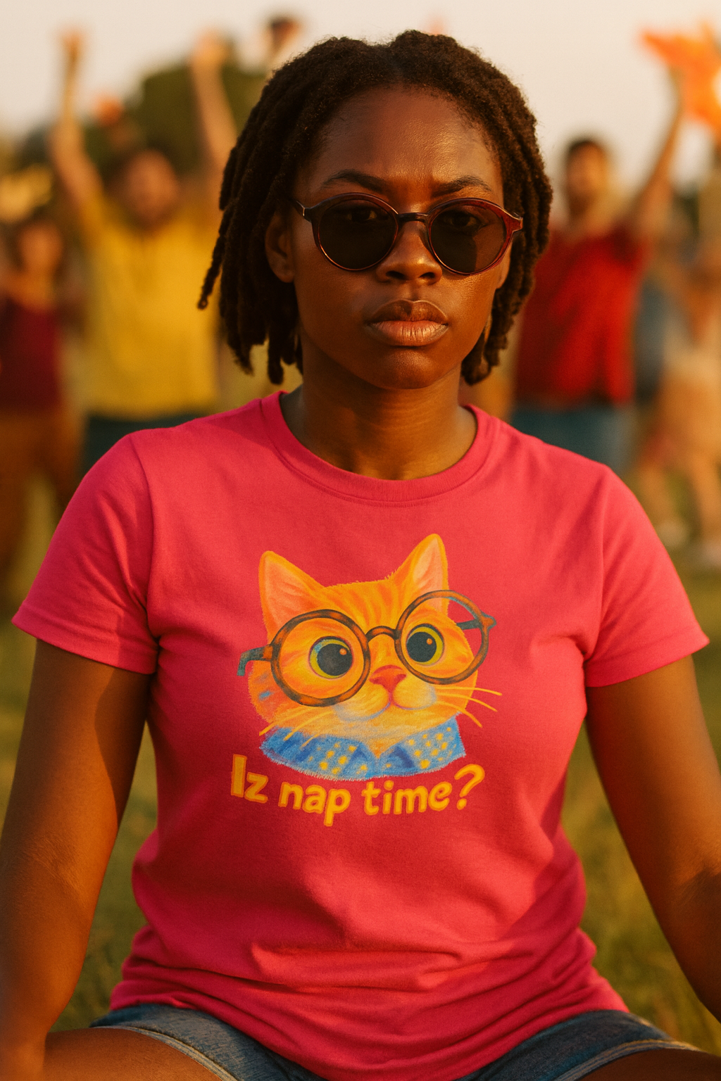 Adorable Cat 'Iz Nap Time?' T-Shirt