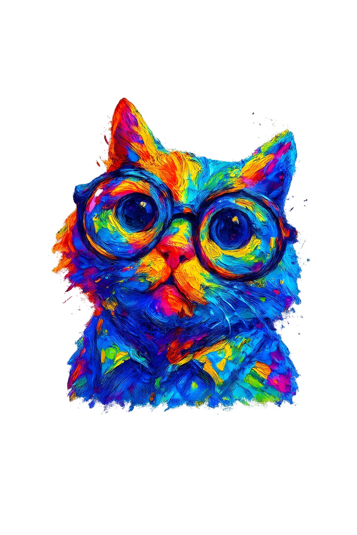 Vibrant Retro Cat T-Shirt