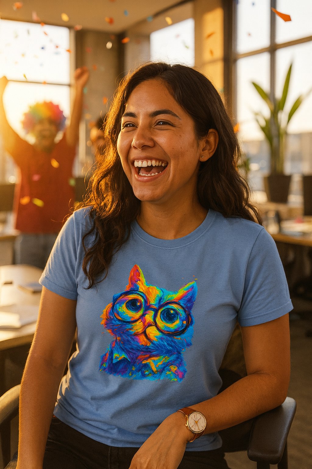 Vibrant Retro Cat T-Shirt