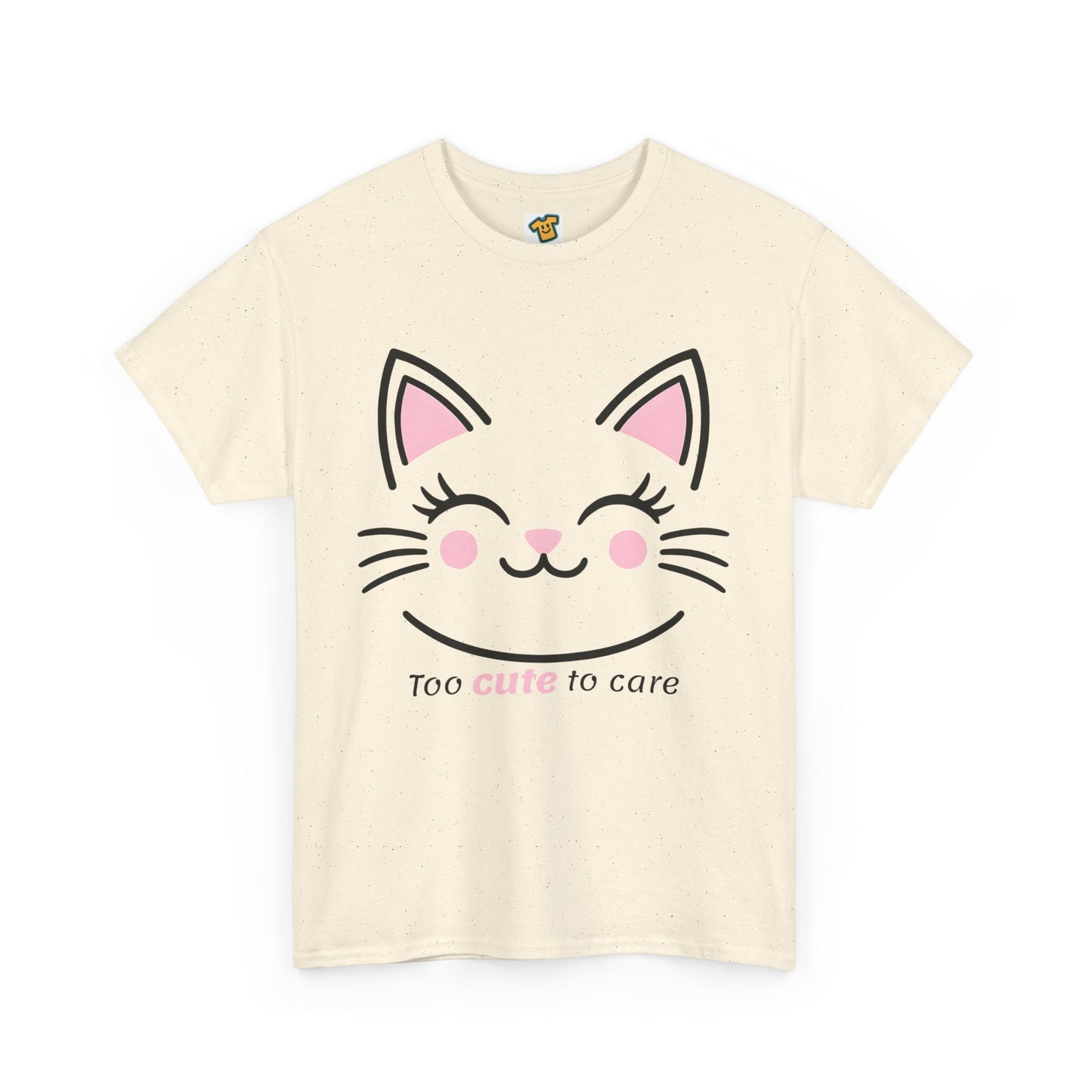 Cat Face Tee - Minimalist Kawaii Design - Too Cute to Care