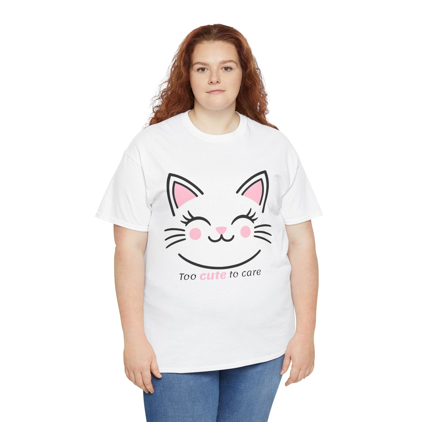 Cat Face Tee - Minimalist Kawaii Design - Too Cute to Care