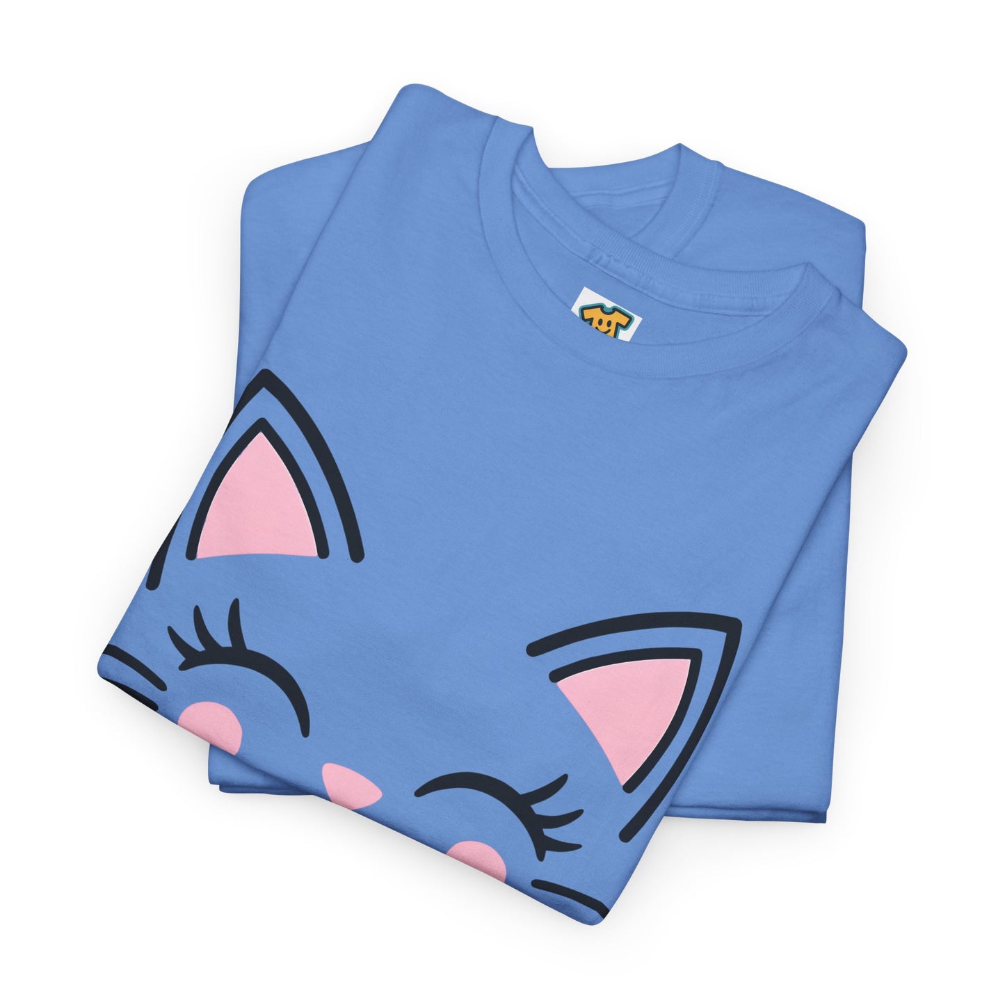 Cat Face Tee - Minimalist Kawaii Design - Too Cute to Care