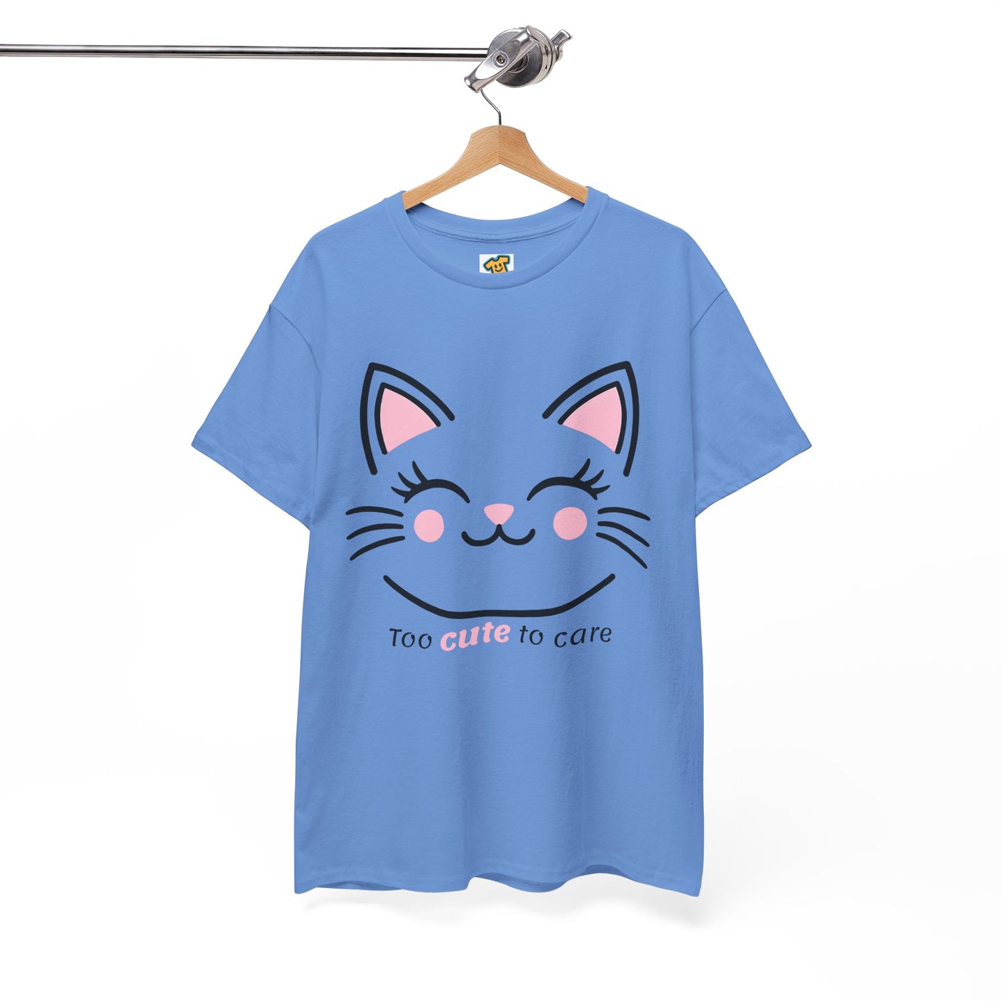 Cat Face Tee - Minimalist Kawaii Design - Too Cute to Care